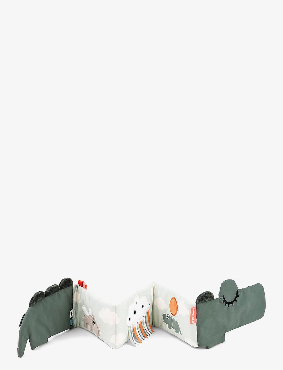 Done by Deer - Fold-out soft book Croco Green - baby-bøker - green - 1