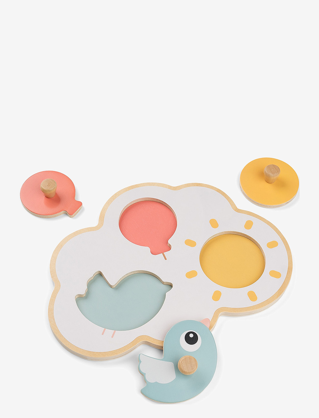 Done by Deer - First peg puzzle Happy clouds Colour mix - holzpuzzle - colour mix - 1