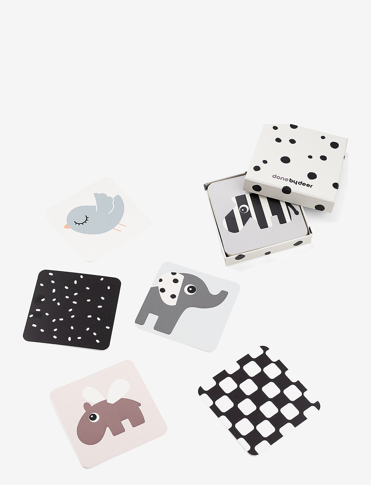 Done by Deer - Baby kontrastkort 10 stk. Deer friends Farvemix - interaktivt legetøj - colour mix - 0