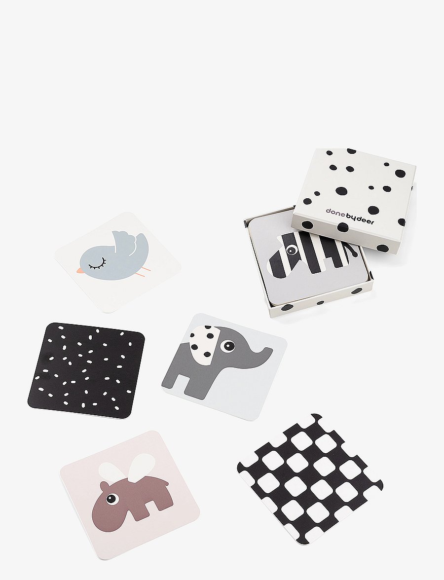 Done by Deer - Baby contrast card 10-pack Deer friends Colour mix - interaktiivsed mänguasjad - colour mix - 0