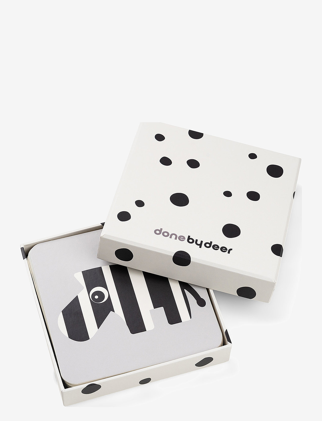 Done by Deer - Baby kontrastkort 10 stk. Deer friends Farvemix - interaktivt legetøj - colour mix - 3