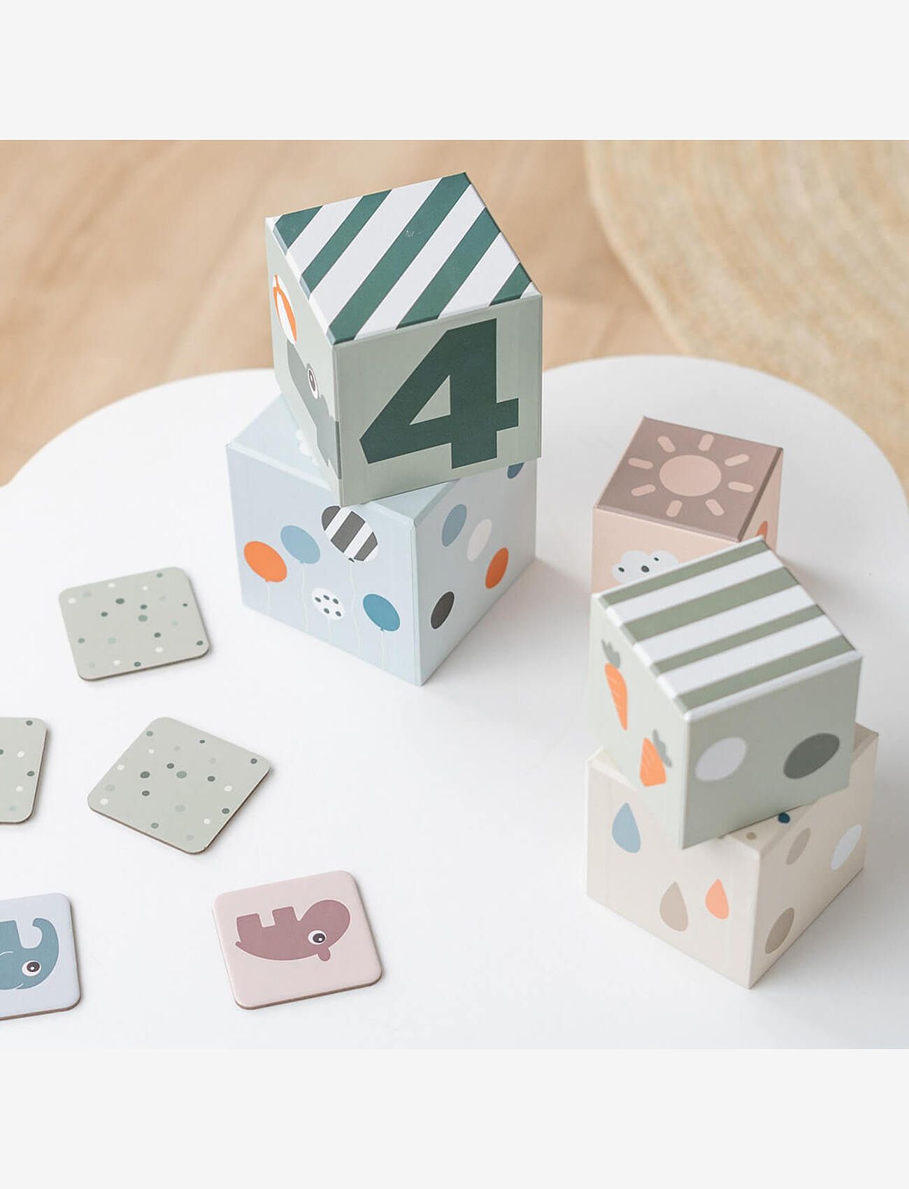 Done by Deer - Stacking cubes 5 pcs Deer friends Colour mix - stapelbara klossar - colour mix - 3