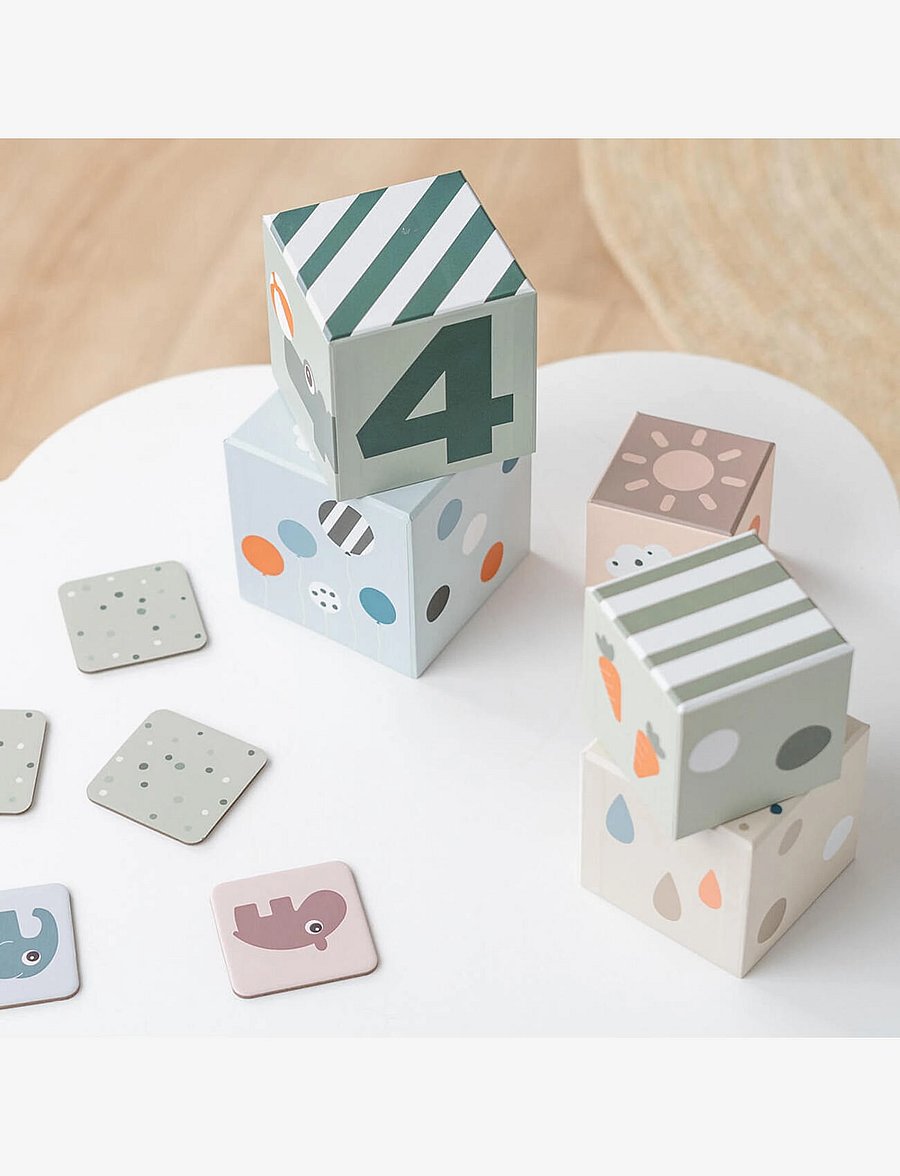 Done by Deer - Stacking cubes 5 pcs Deer friends Colour mix - stapelklötze - colour mix - 3