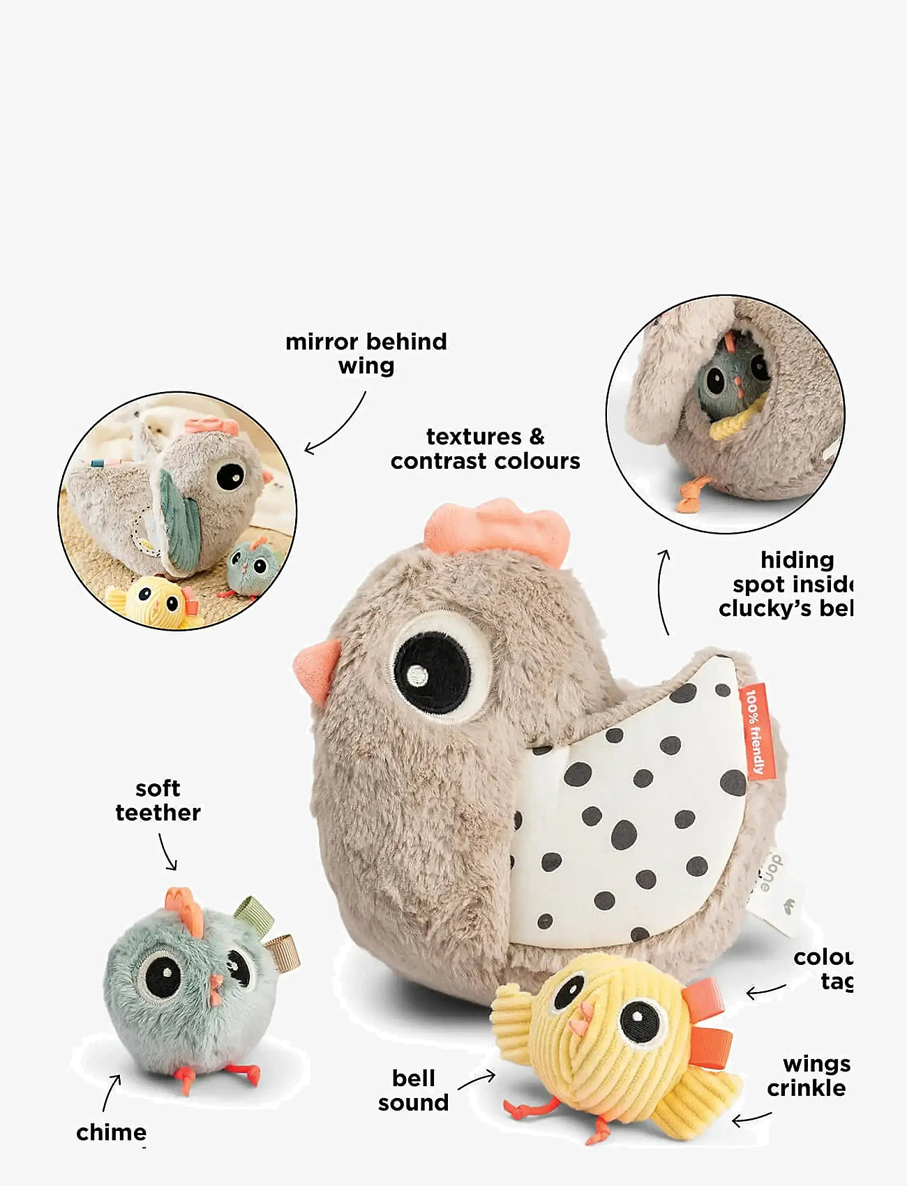 Done by Deer - Hide&Seek activity toy Clucky Sand - sand - 3