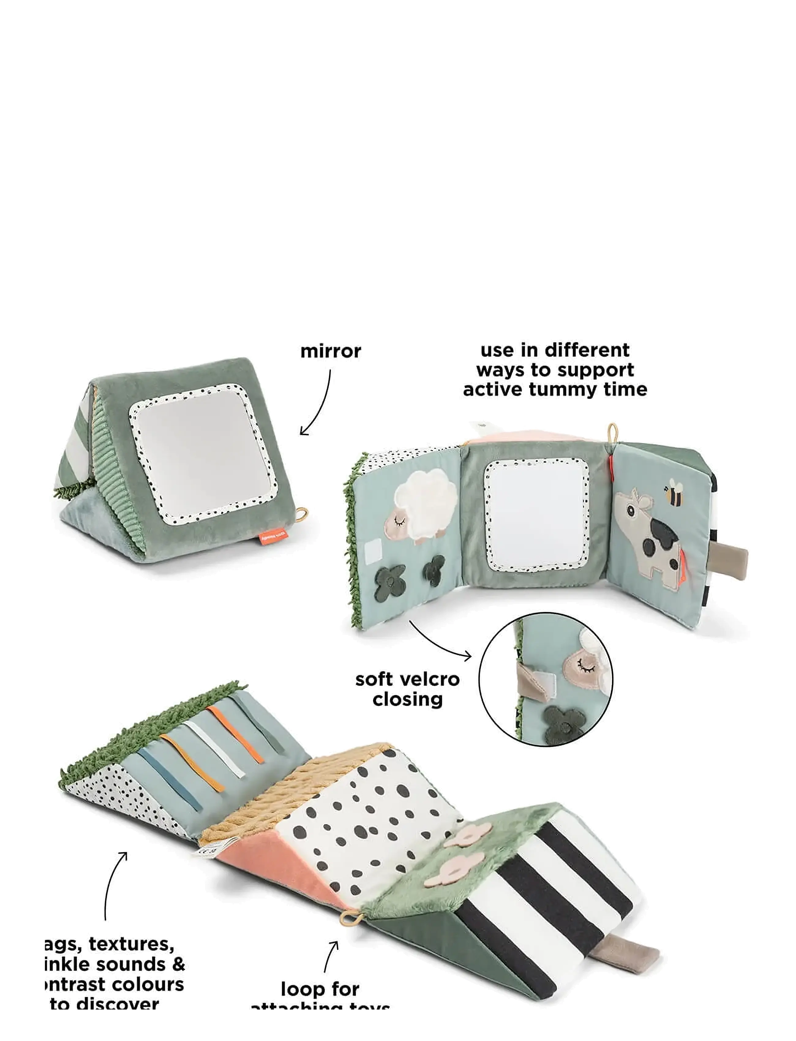 Done by Deer - Fold-out sensory mirror Tiny farm Colour mix - die niedrigsten preise - colour mix - 5