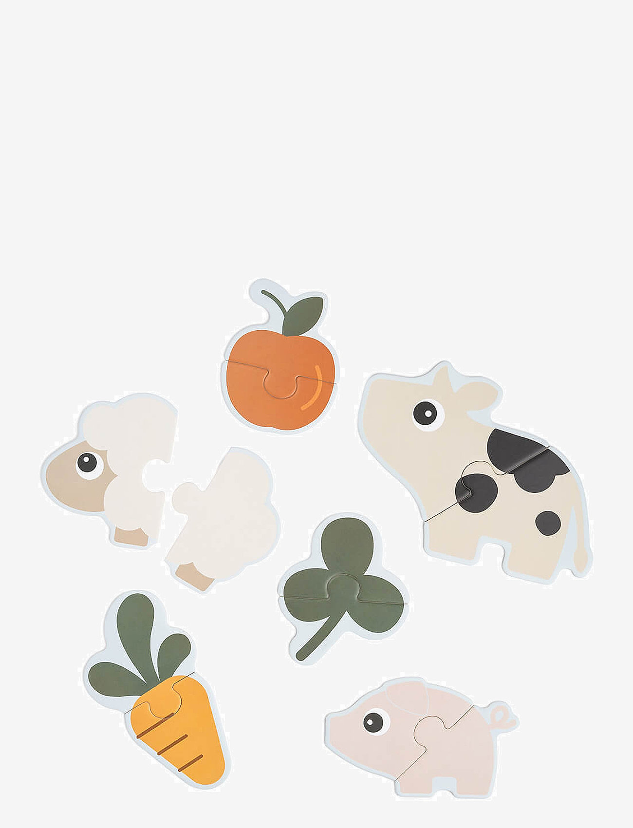 Done by Deer - First jigsaw puzzle set Tiny farm Colour mix - klassiska pussel - colour mix - 0