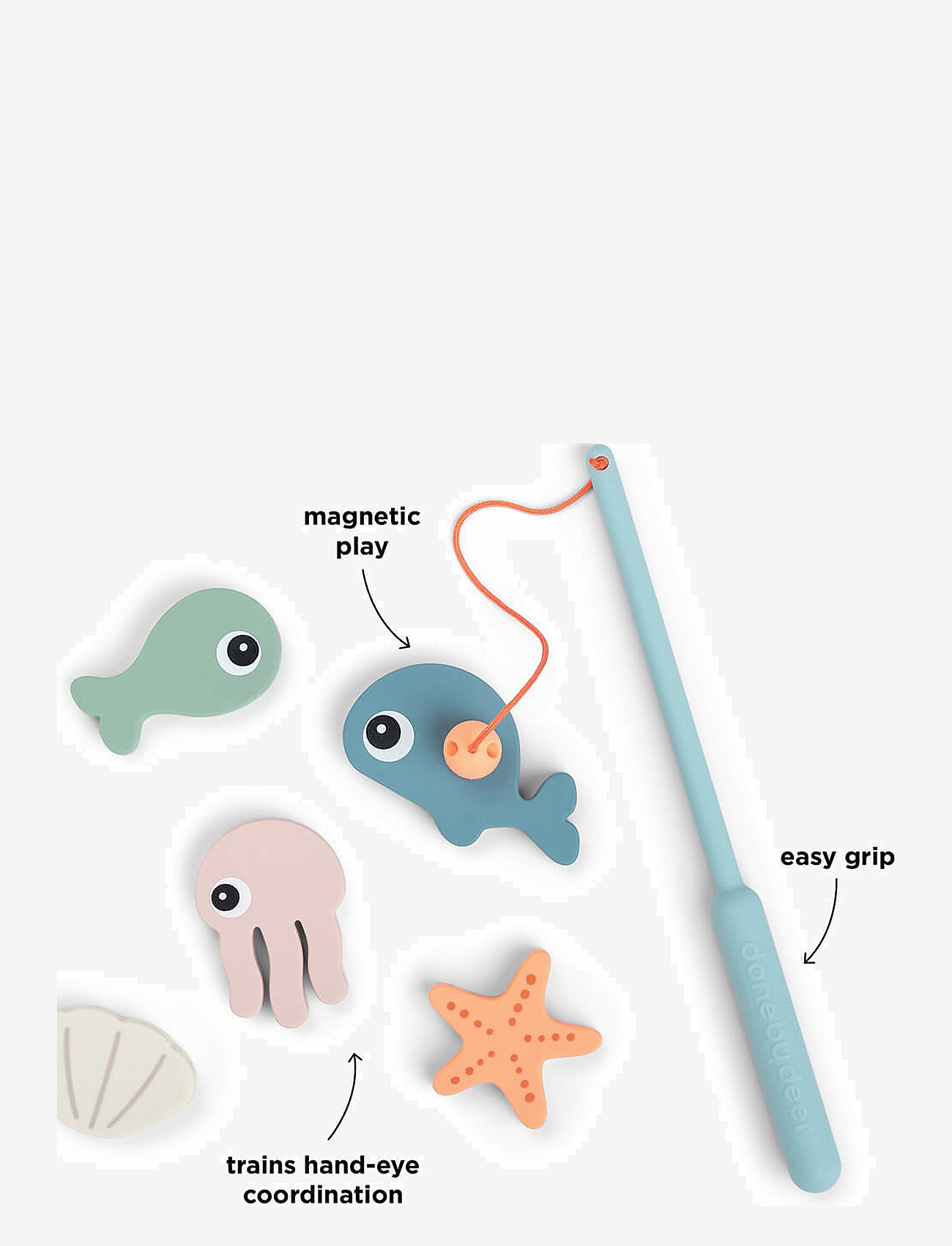 Done by Deer - Bath fishing toy Sea friends Colour mix - badelegetøj - colour mix - 1