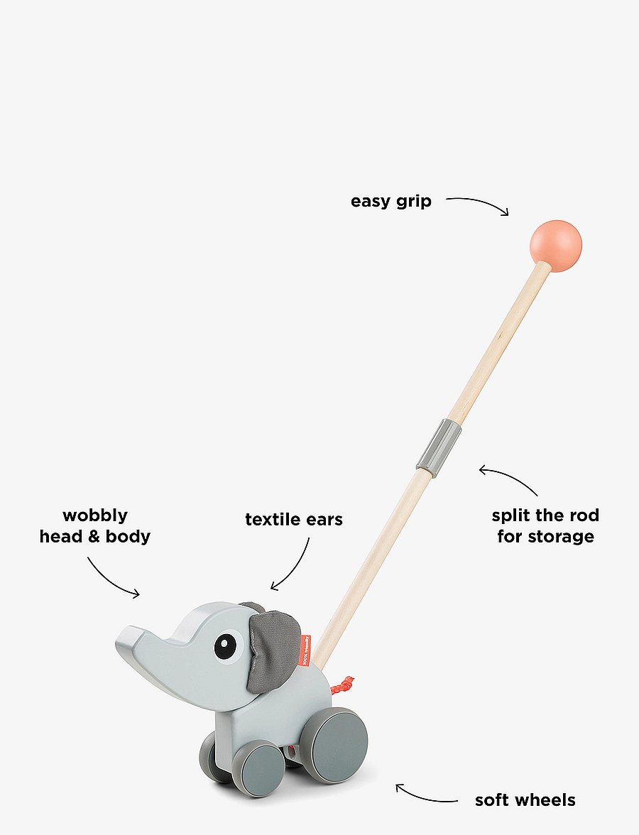Done by Deer - Push along Elphee Grey - göngugrindur - grey - 2