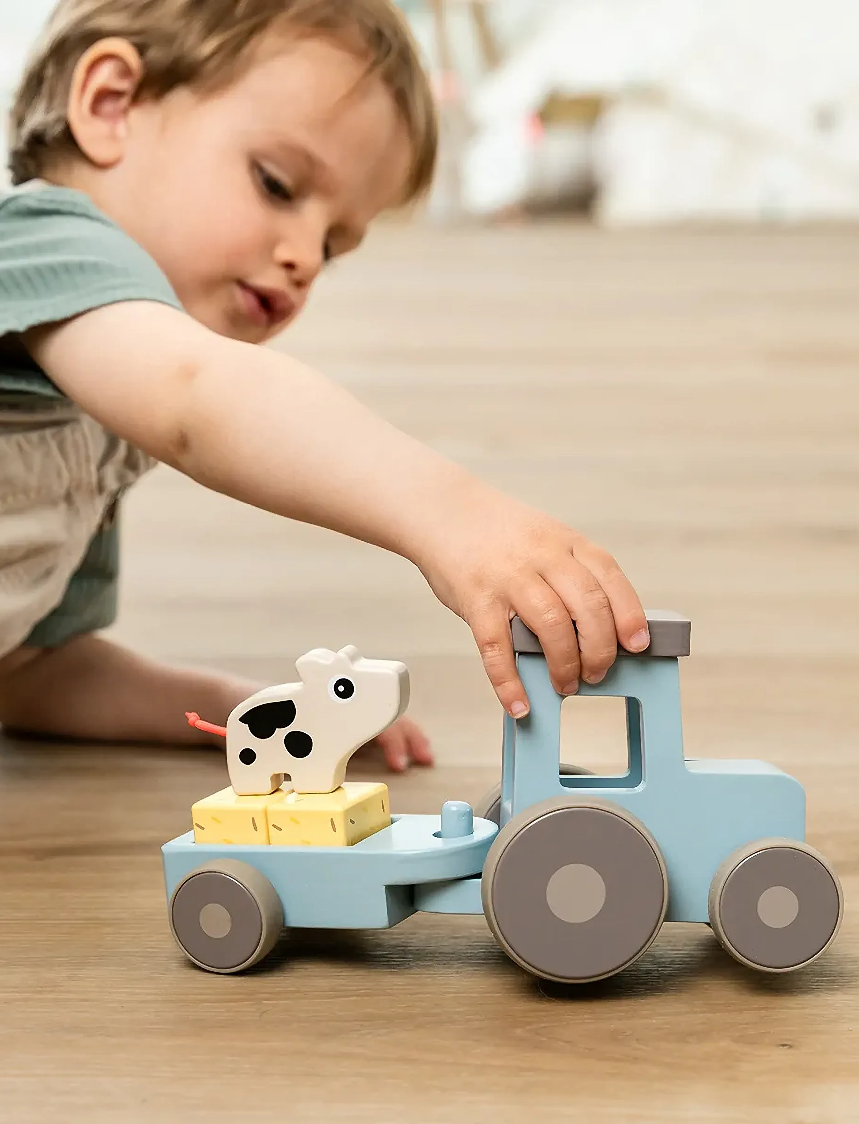 Done by Deer Tiny Farm Tractor Dotti Blue, One Size, Toy Vehicles, Blau - Tractors, Kinder