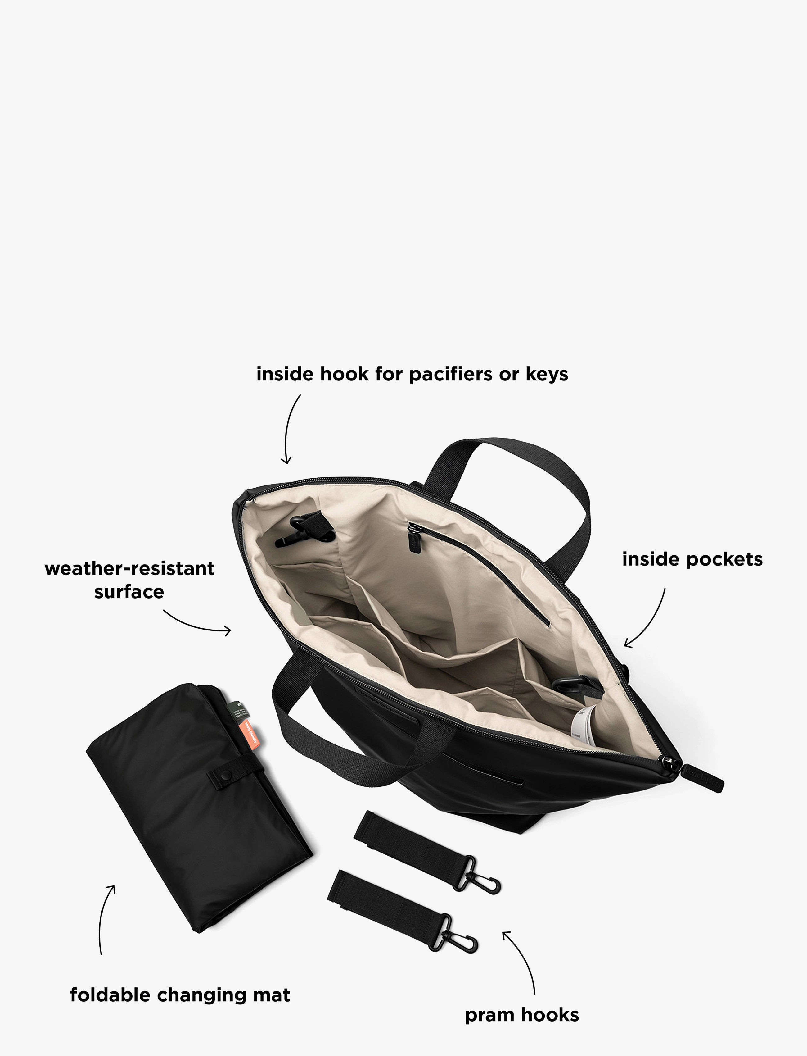 Done by Deer - Changing backpack Black - changing bags - black - 5