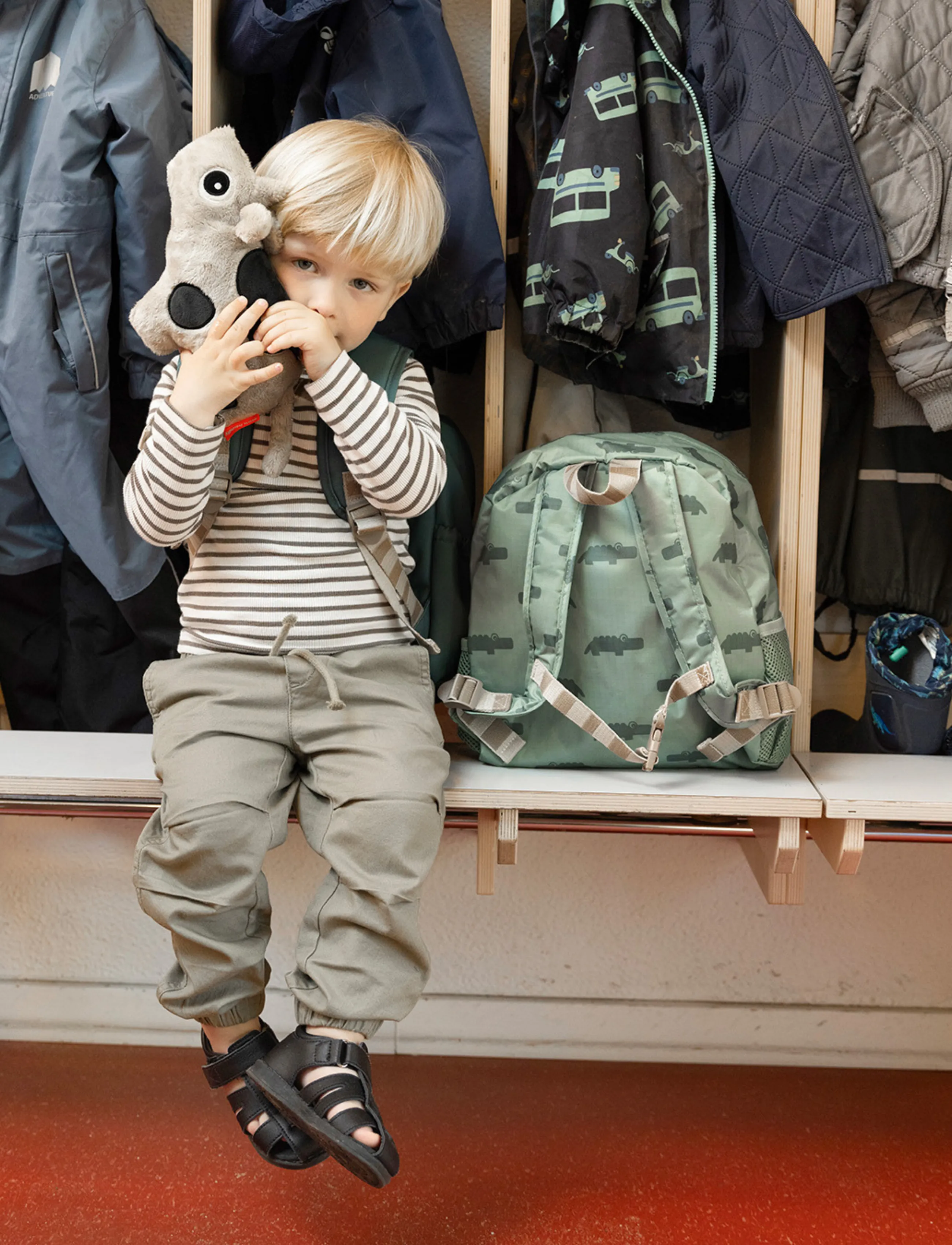Done by Deer Kids Backpack Croco Green 5 L, 5 L, Green, Tasker > Rygsække, Børn