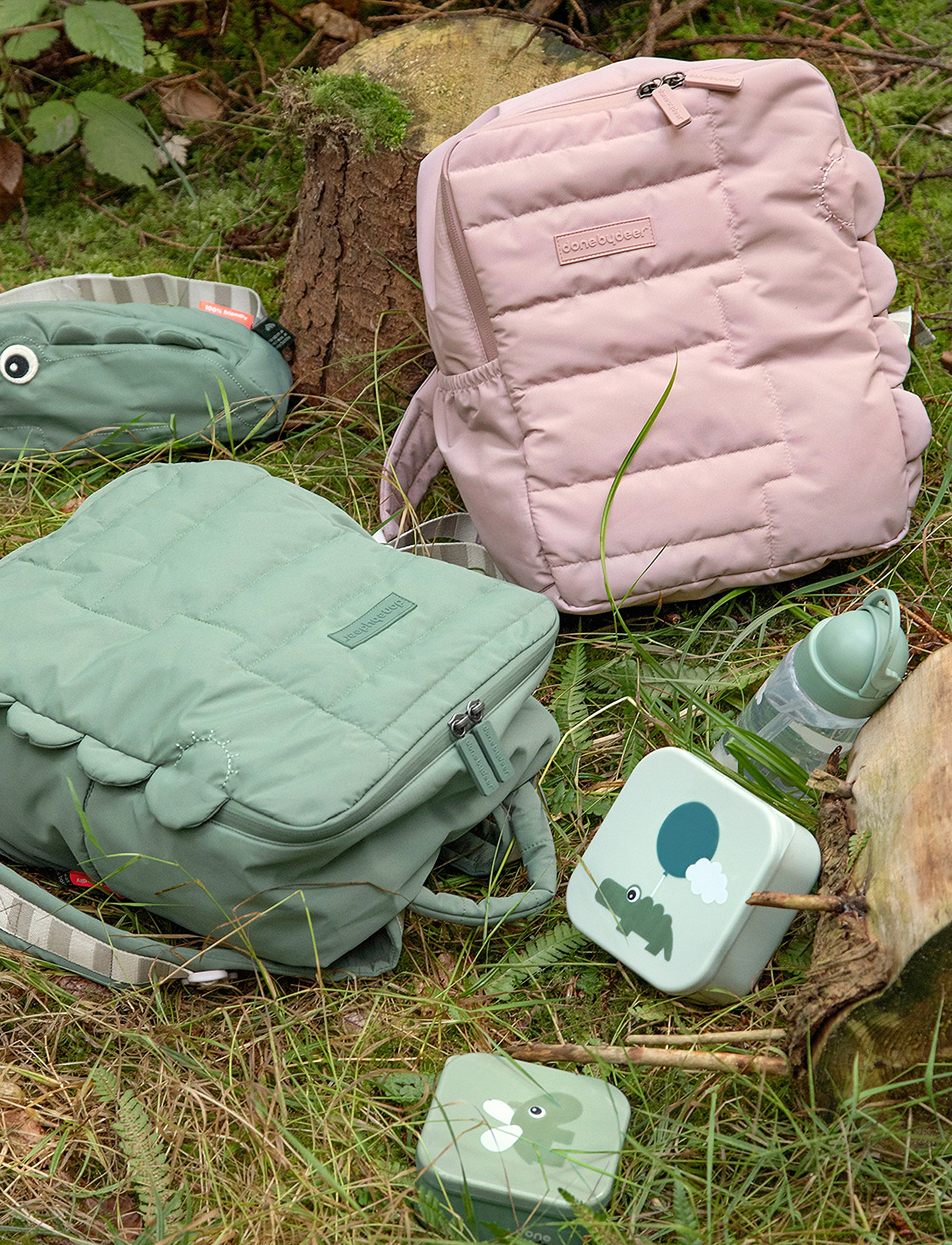 Done by Deer - Kids quilted backpack Croco Green 9,6 L - rucksäcke - green - 4