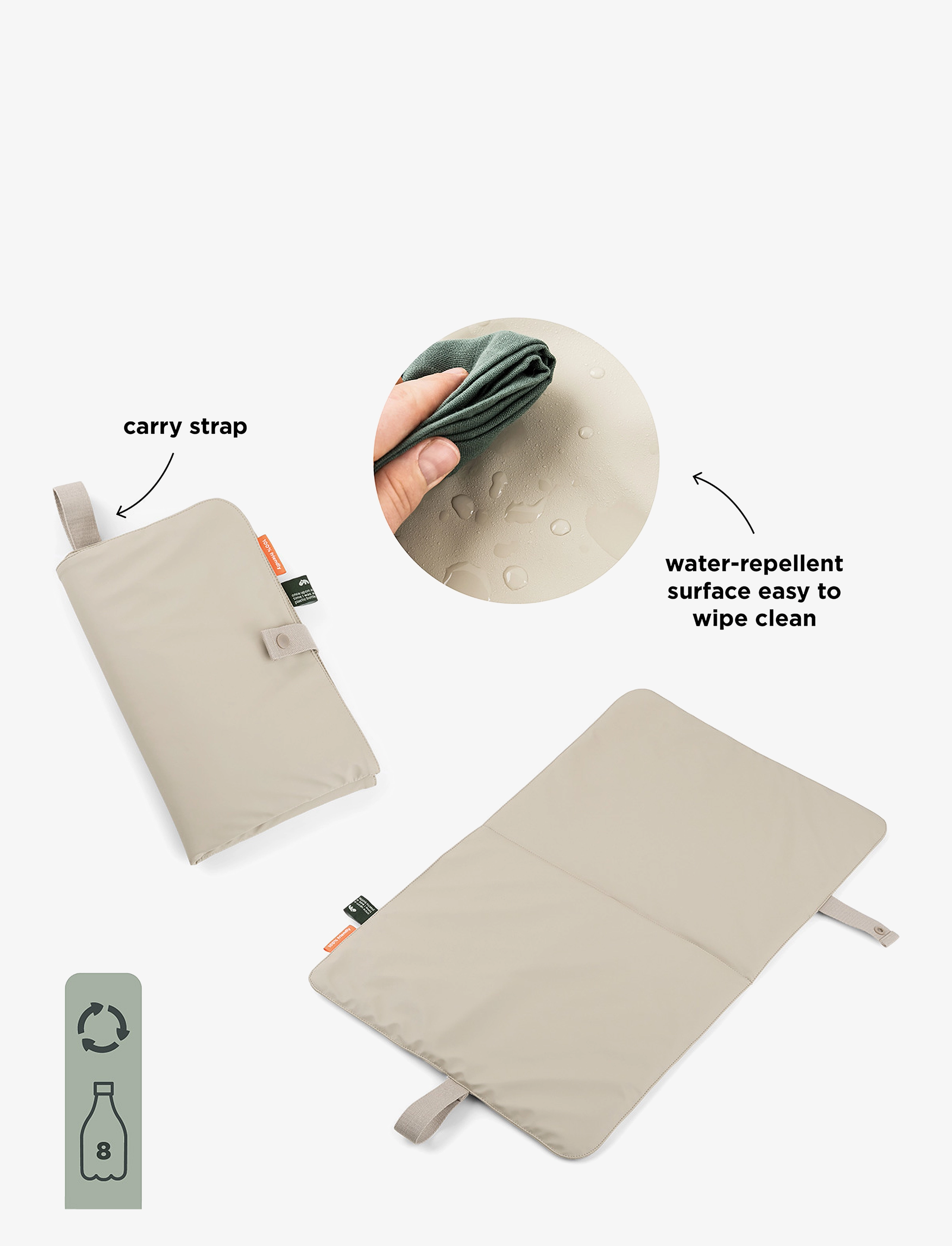 Done by Deer - Foldable changing mat Sand - hoitomatot - sand - 5