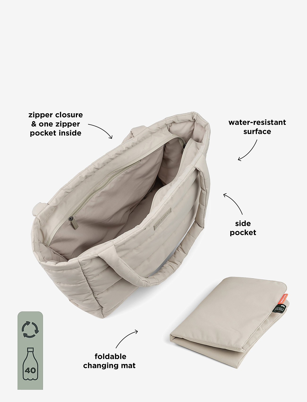 Done by Deer Quilted Changing Tote Bag Sand (NEB7043999) Bags