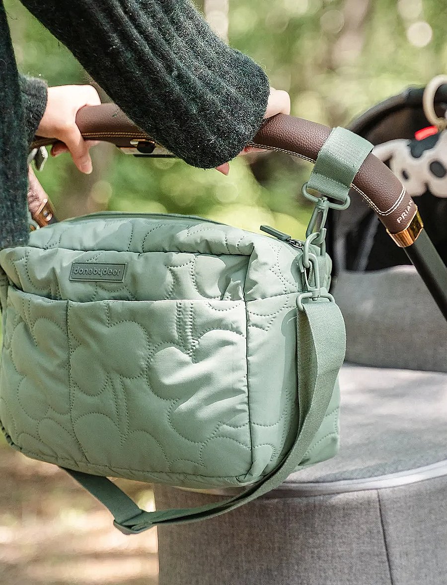 Done by Deer - Quilted stroller bag Green - torby dziecięce - green - 0