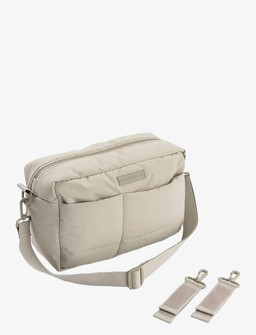 Done by Deer - Quilted stroller bag Sand - skötväskor - sand - 2