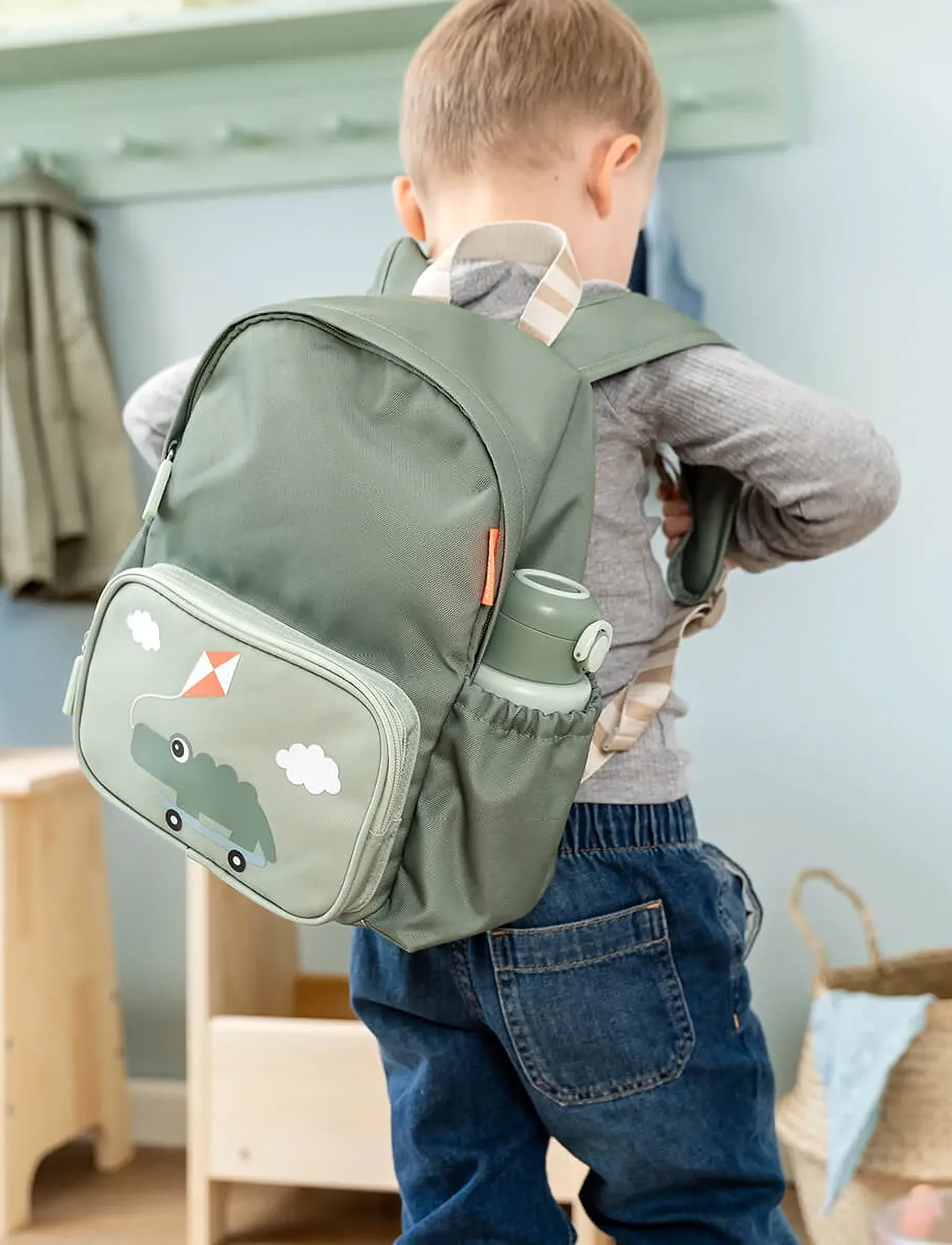 Done by Deer Kids Backpack Playground Green 7,5 L, 27X 16X H 32 cm.7.5L, Green, Tasker > Rygsække, Børn