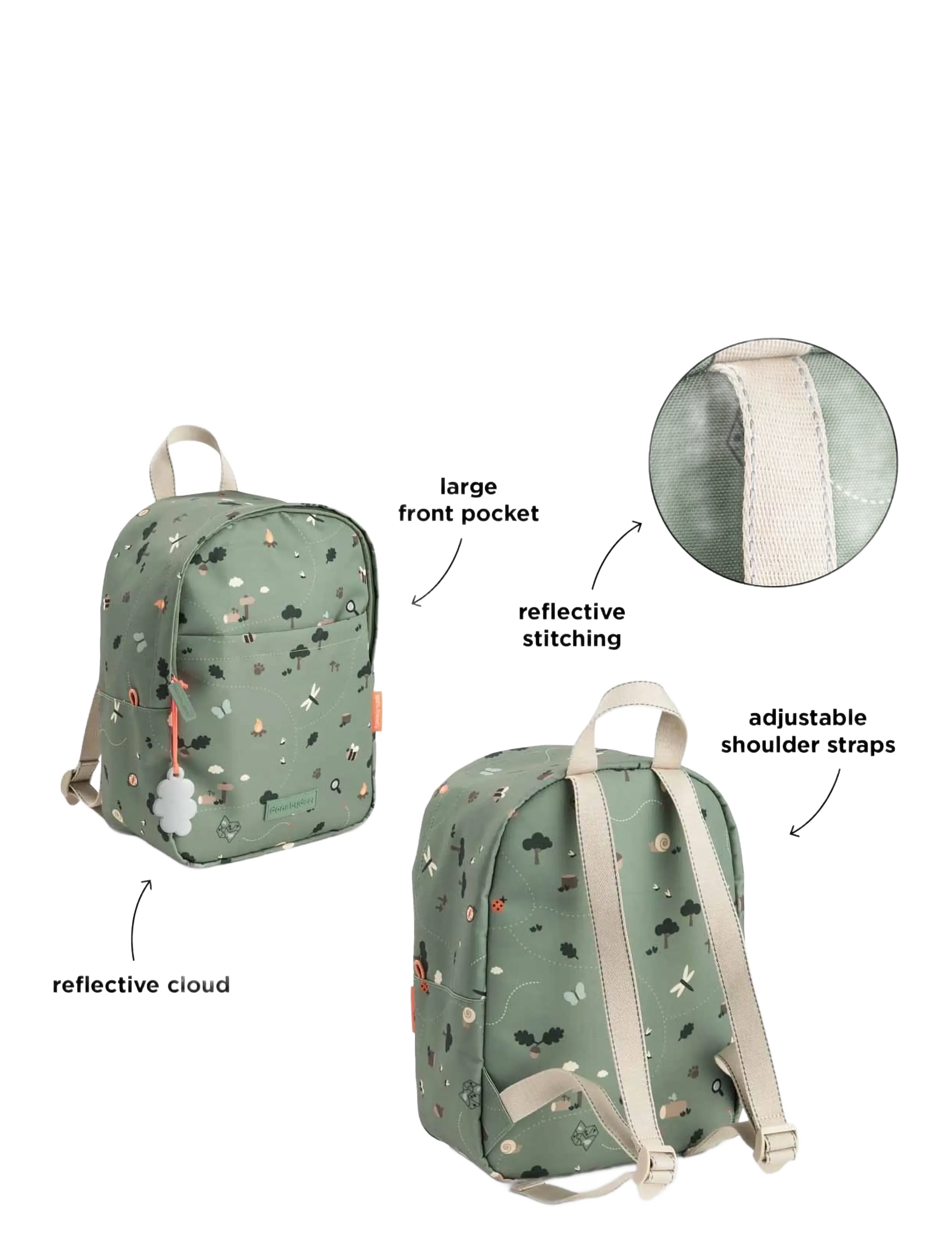 Done by Deer - Kids backpack Tiny trails Green 7,5 L - green - 3