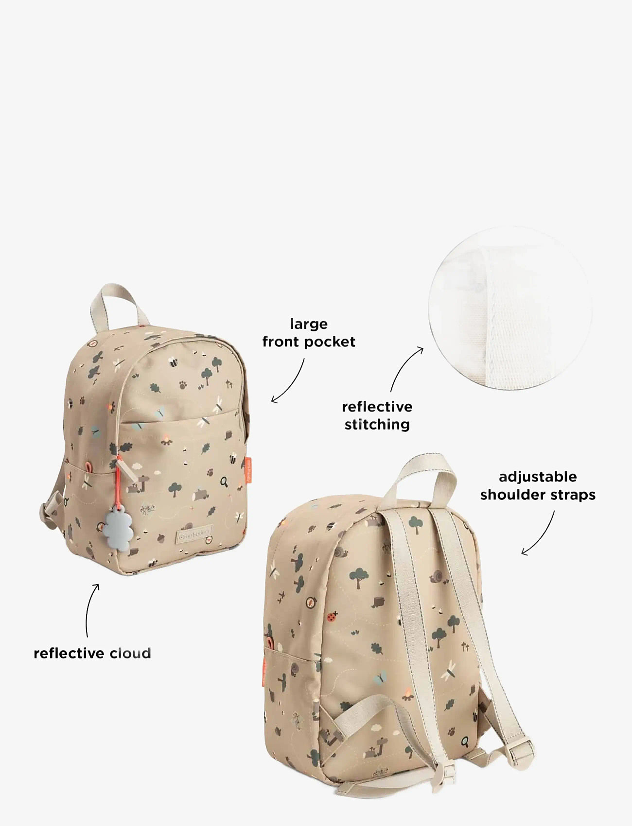 Done by Deer - Kids backpack Tiny trails Sand 7,5 L - backpacks - sand - 3