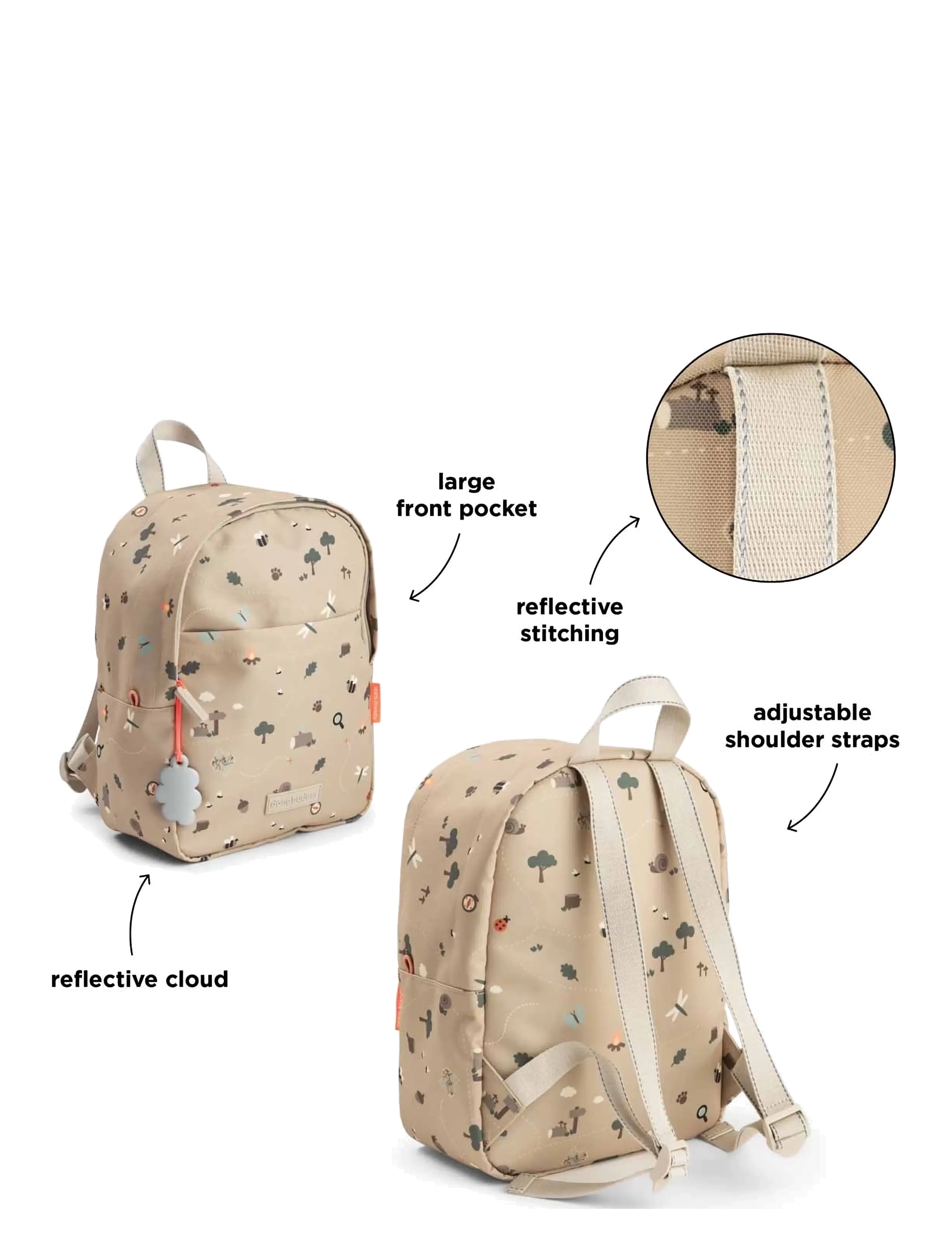 Done by Deer - Kids backpack Tiny trails Sand 7,5 L - backpacks - sand - 3