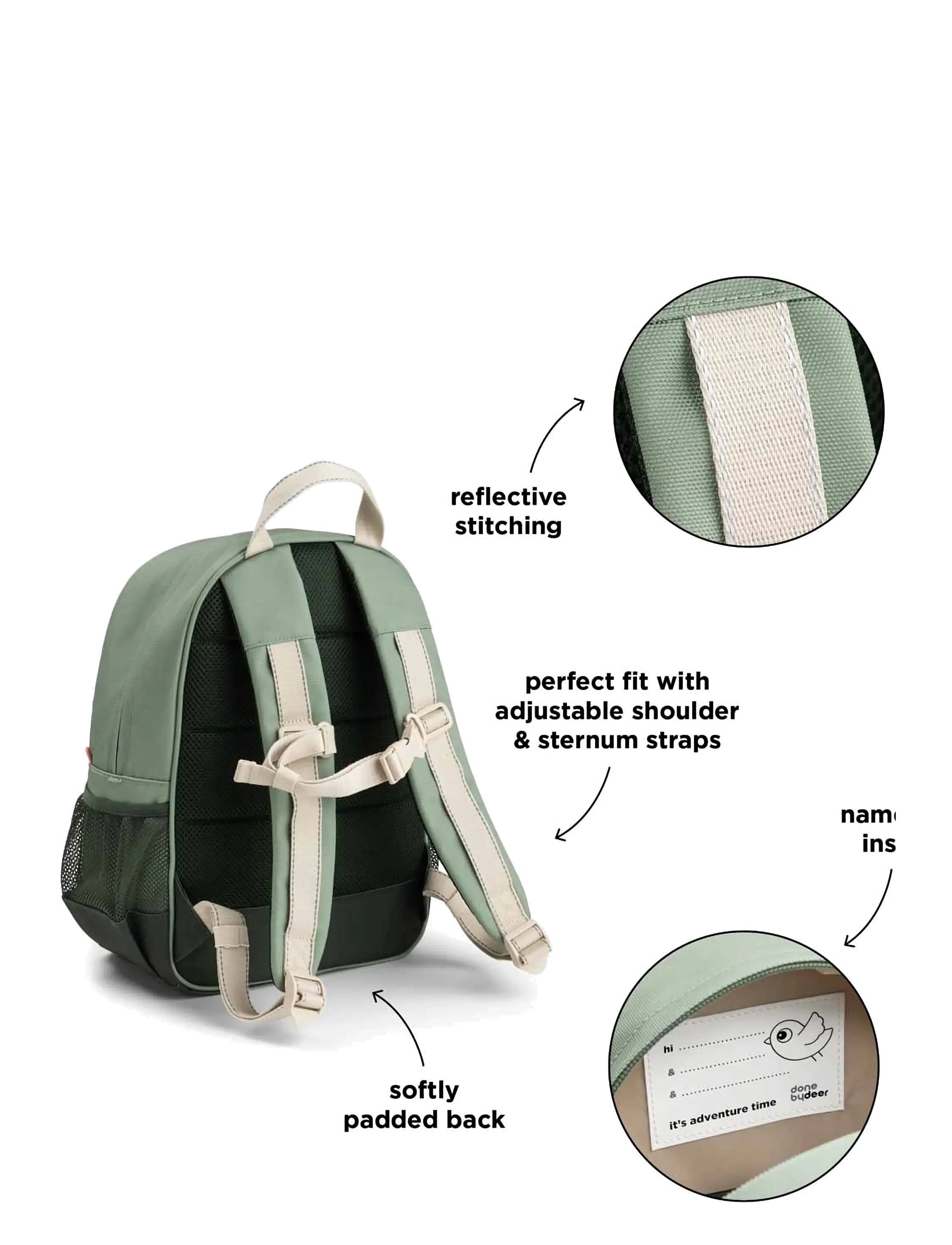 Done by Deer - Junior backpack Tiny trails Green 13 L - reput - green - 3
