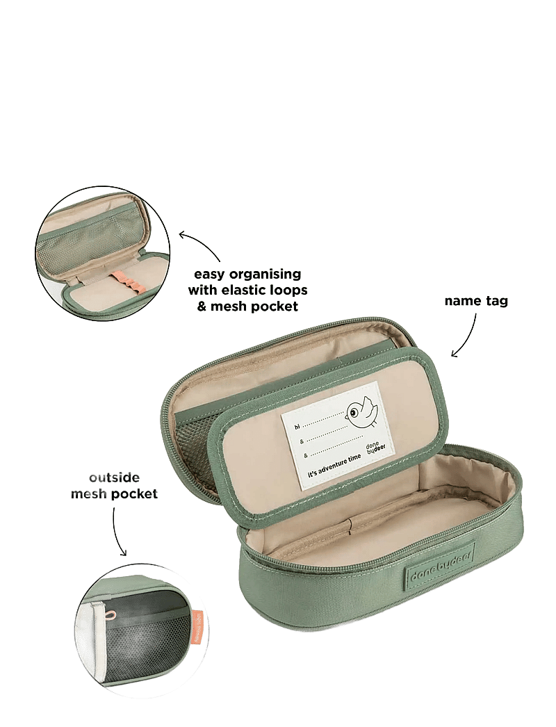 Done by Deer - Pencil case Tiny trails Green - federmäppchen - green - 5