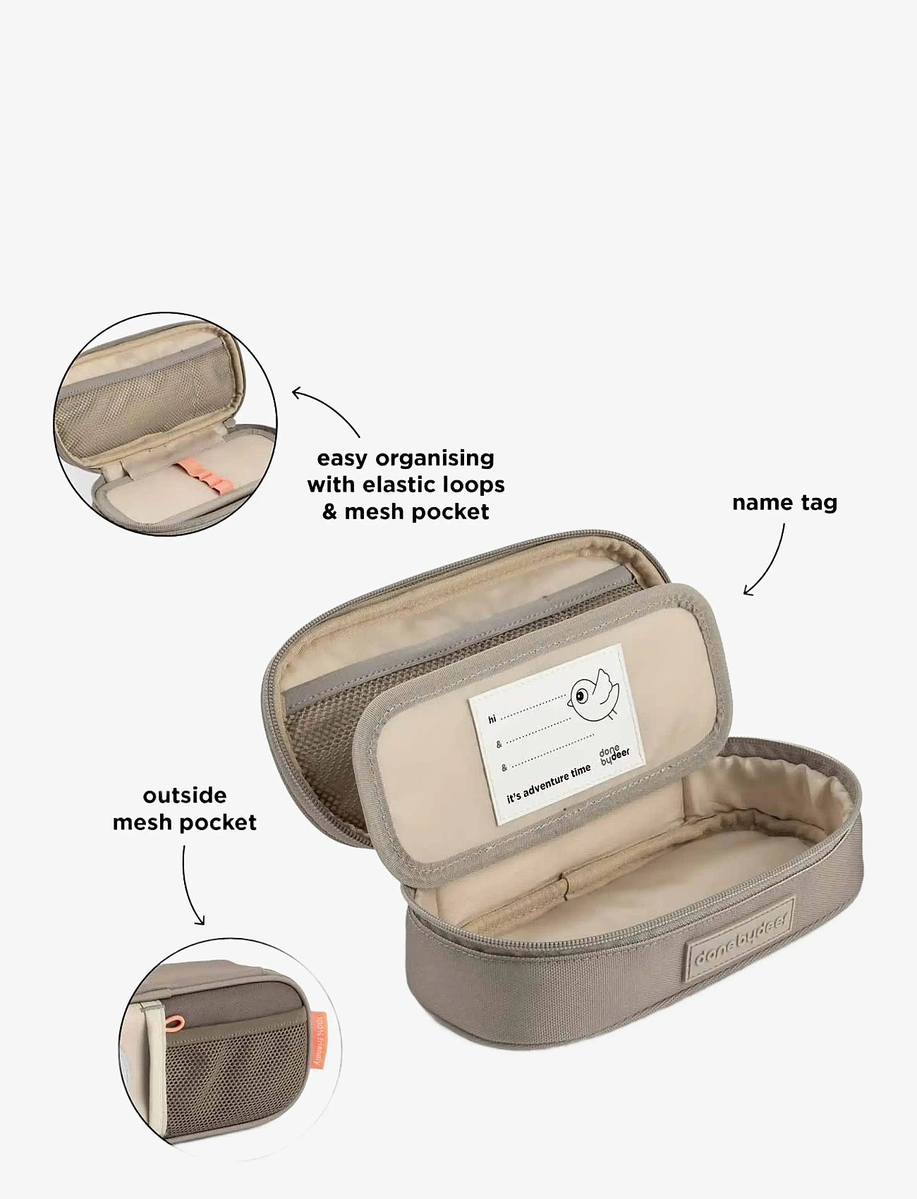 Done by Deer - Pencil case Tiny trails Sand - pencil cases - sand - 5