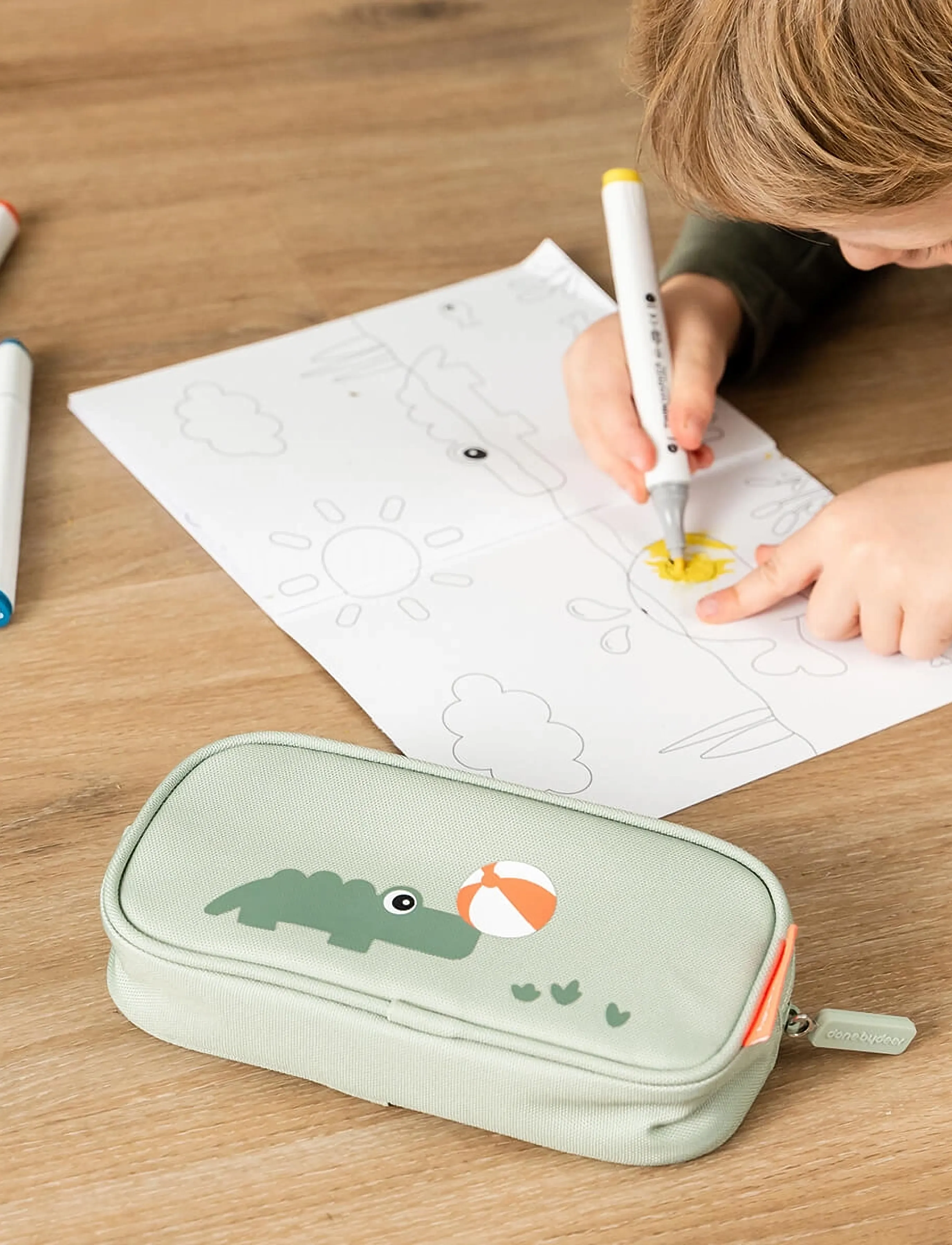 Done by Deer - Pencil case Playground Green - pinalid - green - 4
