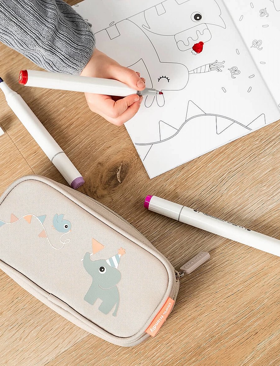 Done by Deer - Pencil case Celebration Sand - federmäppchen - sand - 3