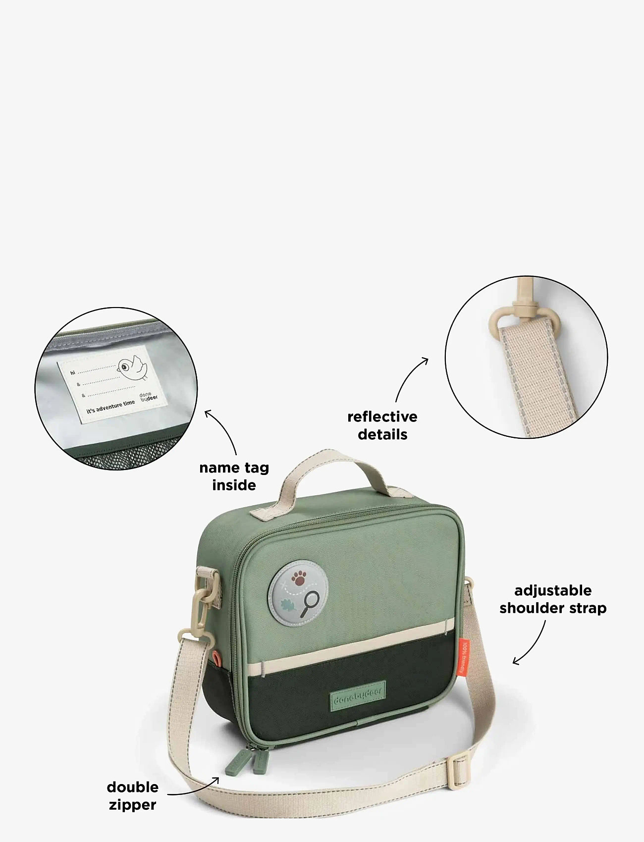 Done by Deer - Insulated lunch bag Tiny trails Green 4 L - totes & små tasker - green - 3