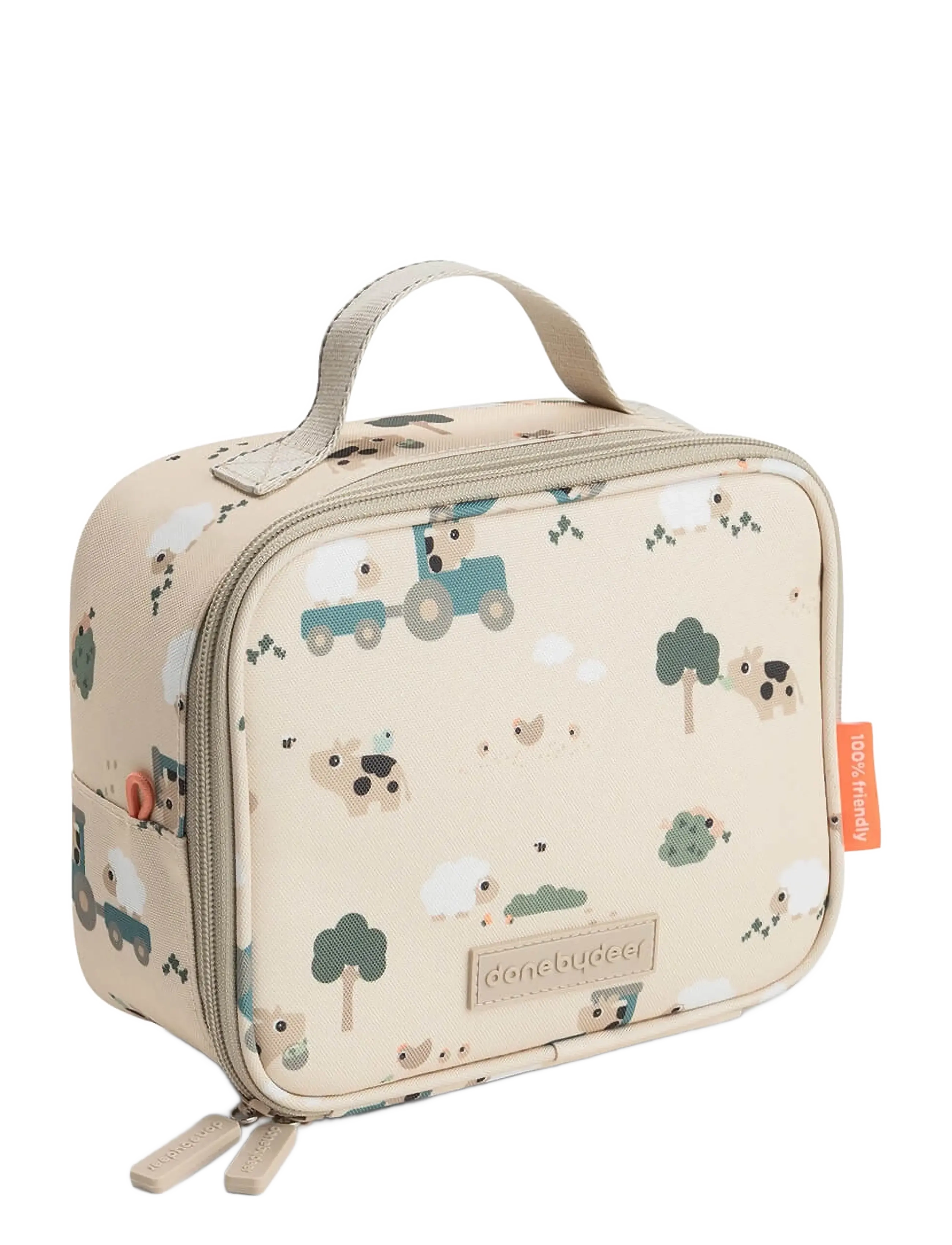 Done by Deer Tiny insulated lunch bag Tiny farm Sand 2,8 L - Lunchlådor - SAND / cream
