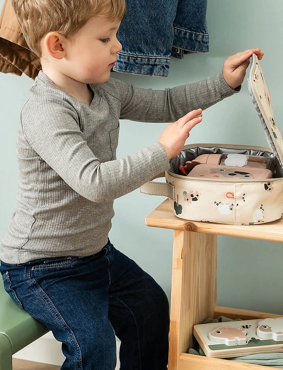Done by Deer - Tiny insulated lunch bag Tiny farm Sand 2,8 L - lunchlådor - sand - 0