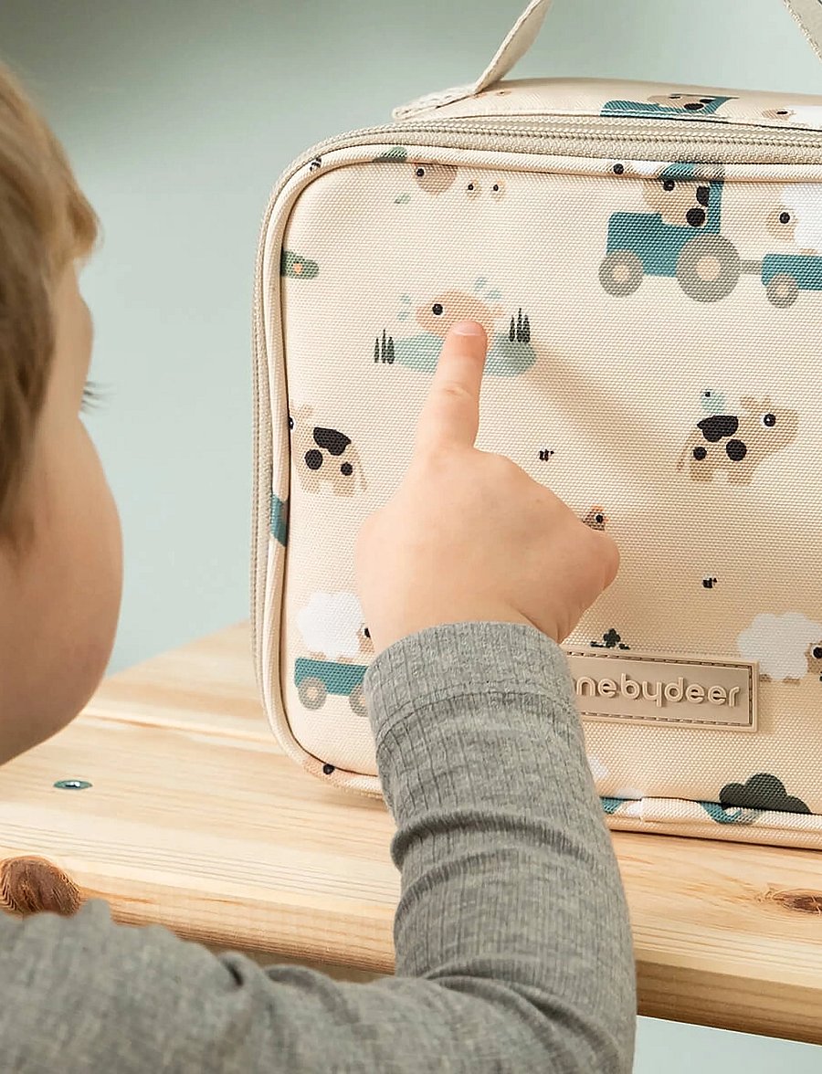 Done by Deer - Tiny insulated lunch bag Tiny farm Sand 2,8 L - lunchlådor - sand - 4