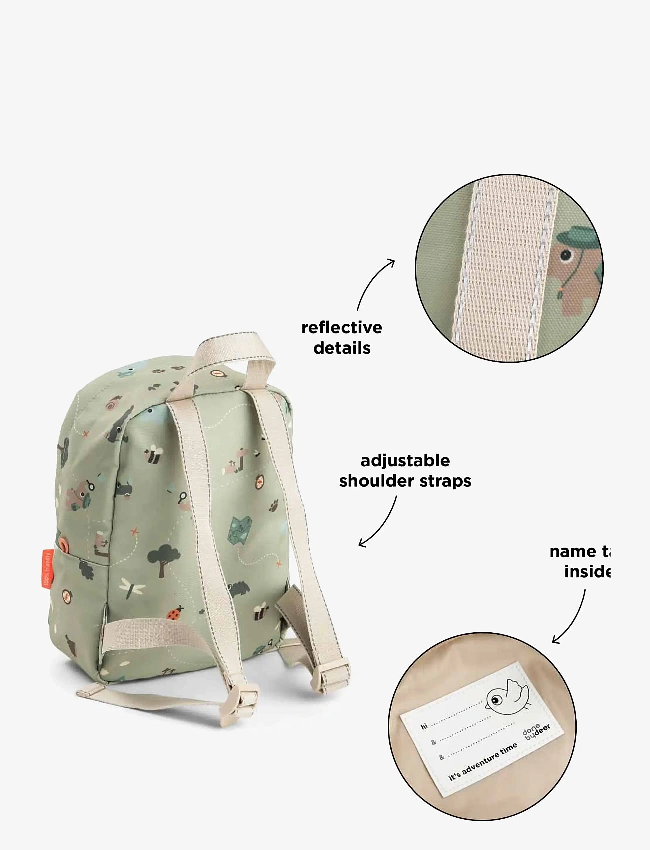 Done by Deer - Tiny backpack Tiny trails Green 4 L - rucksäcke - green - 3