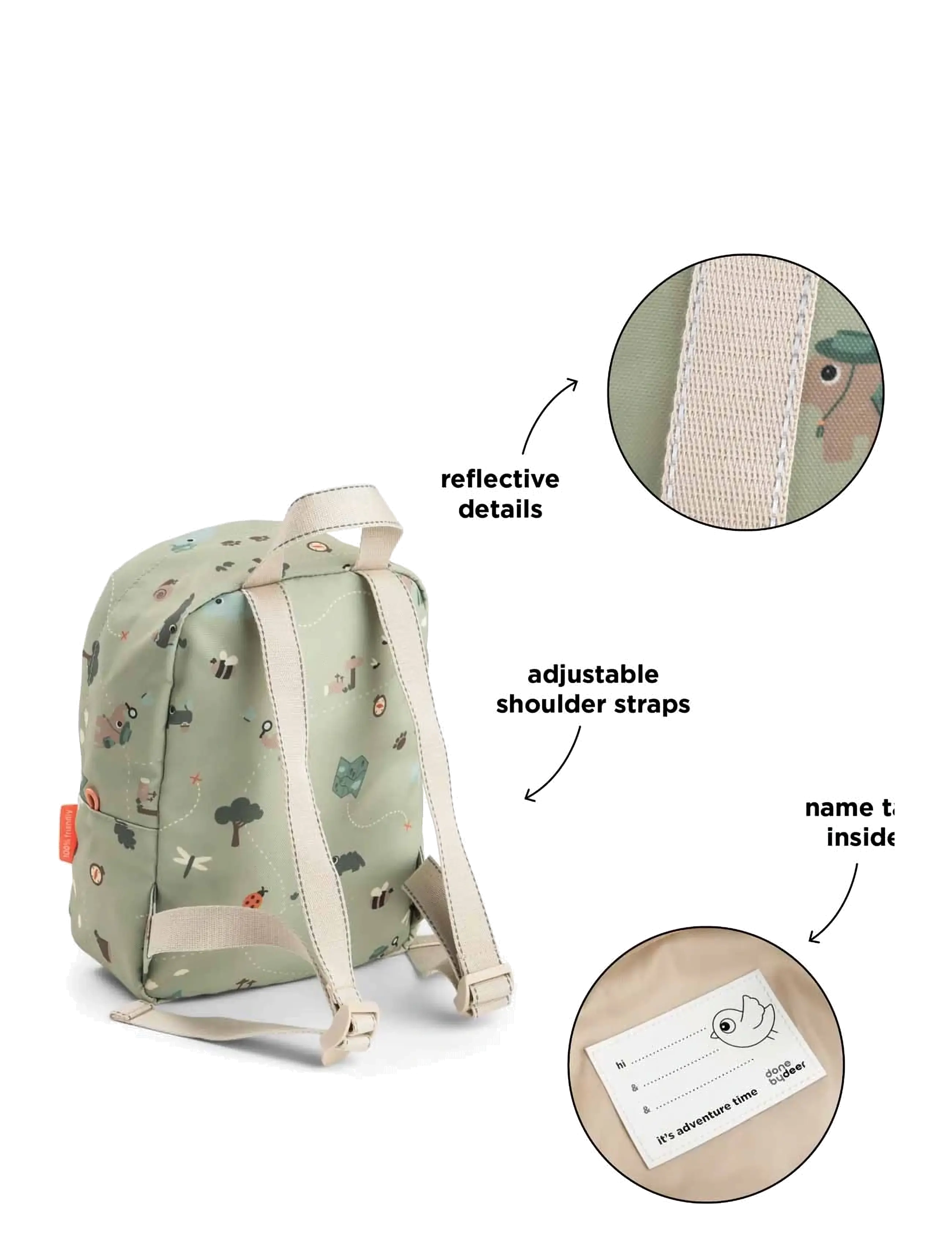 Done by Deer - Tiny backpack Tiny trails Green 4 L - plecaki - green - 3