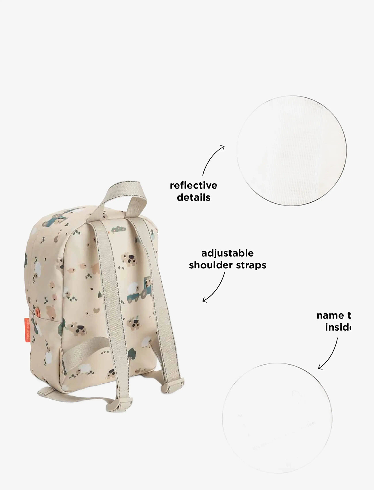 Done by Deer - Tiny backpack Tiny farm Sand 4 L - rucksäcke - sand - 3