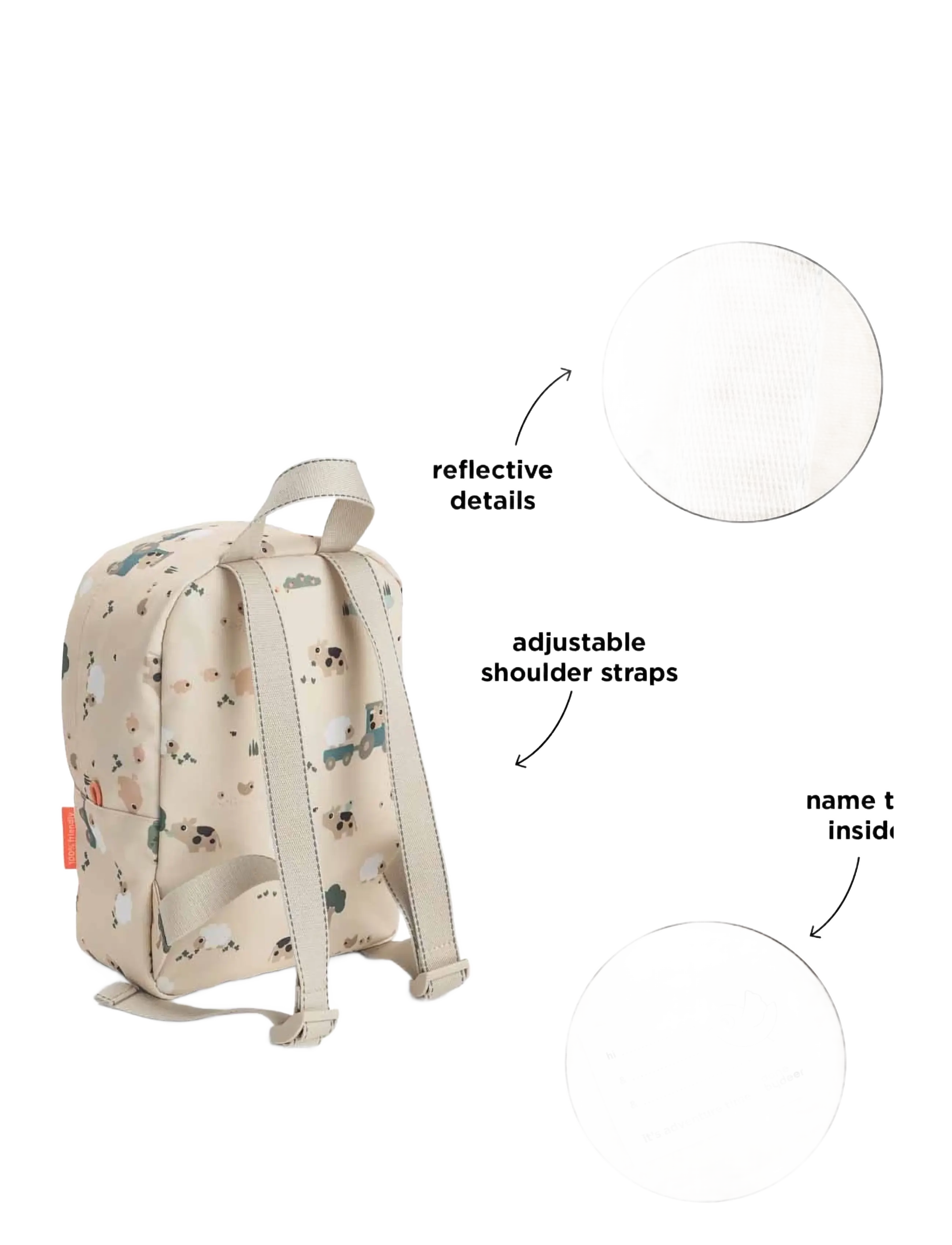 Done by Deer - Tiny backpack Tiny farm Sand 4 L - rucksäcke - sand - 3