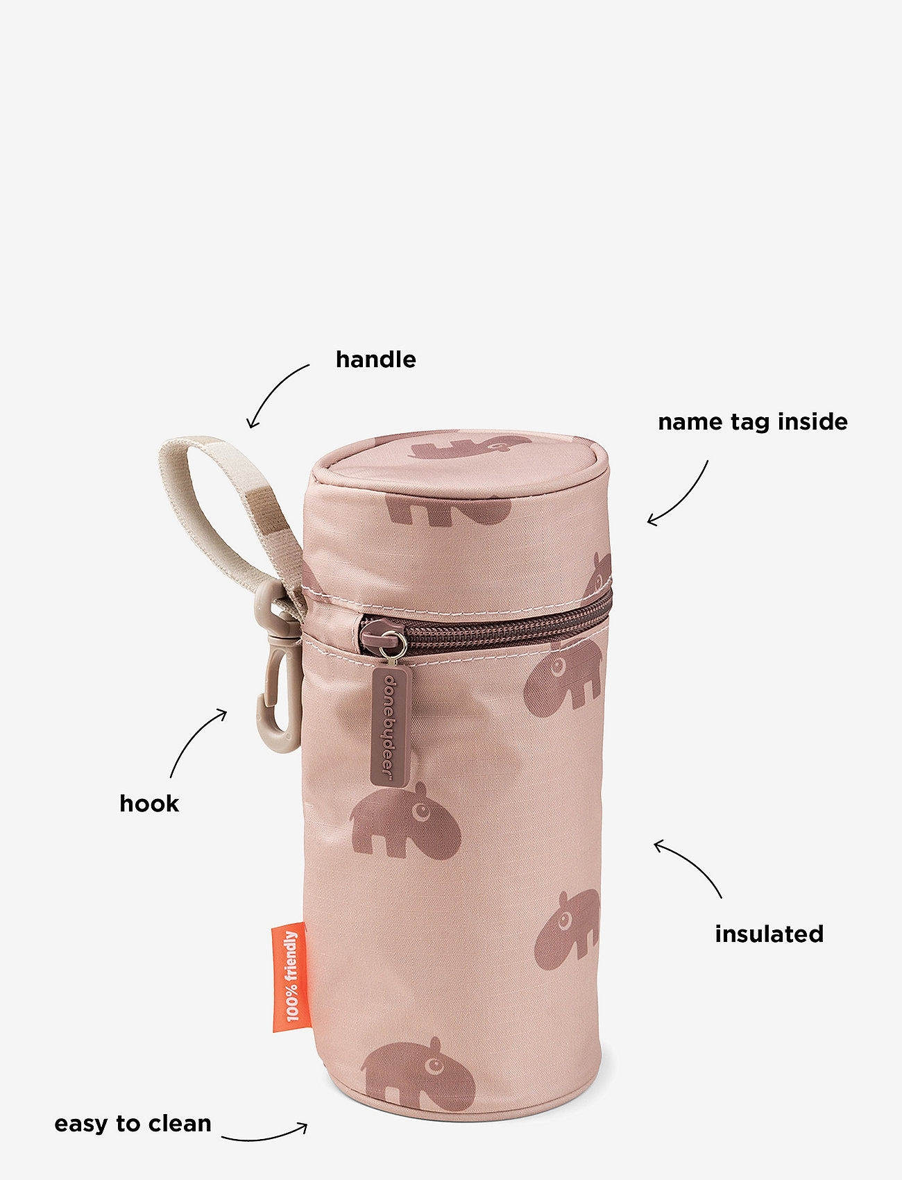 Done by Deer - Kids insulated bottle holder Ozzo Powder - tilbehør til vandflasker - powder - 2