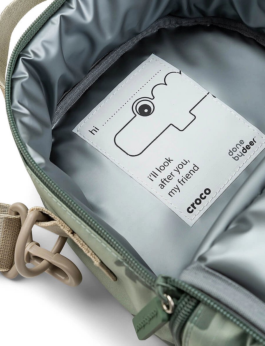 Done by Deer - Kids insulated lunch bag Croco Green - resväskor till barn - green - 4
