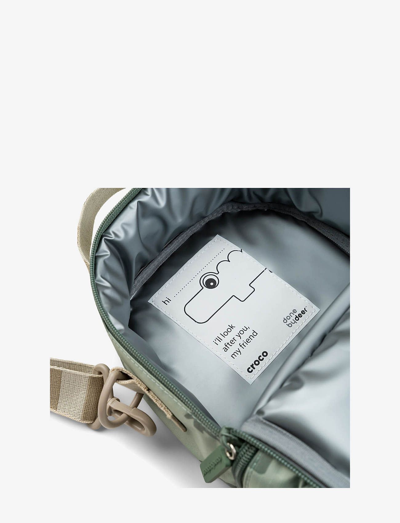 Done by Deer - Kids insulated lunch bag Croco Green - travel bags for kids - green - 3