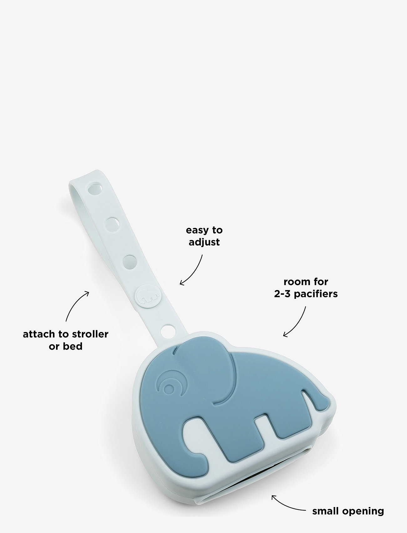 Done by Deer - Silicone pacifier pouch Elphee Blue - napphållare - blue - 3