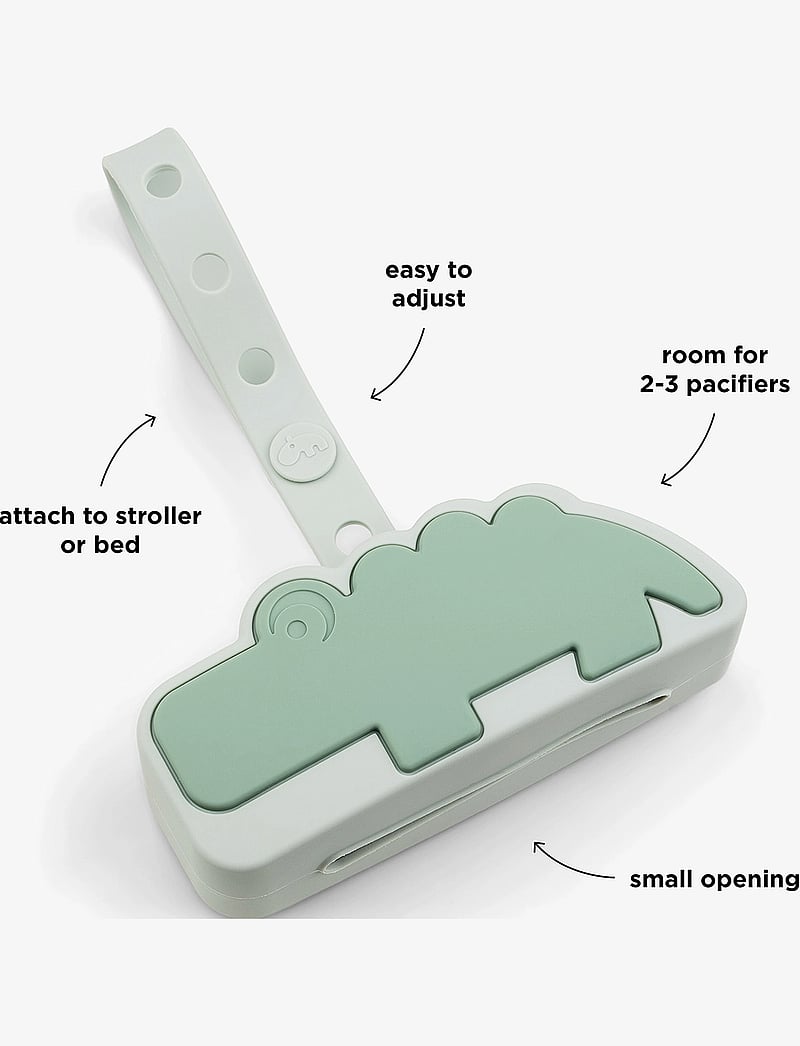 Done by Deer - Silicone pacifier pouch Croco Green - schnullerband - green - 3
