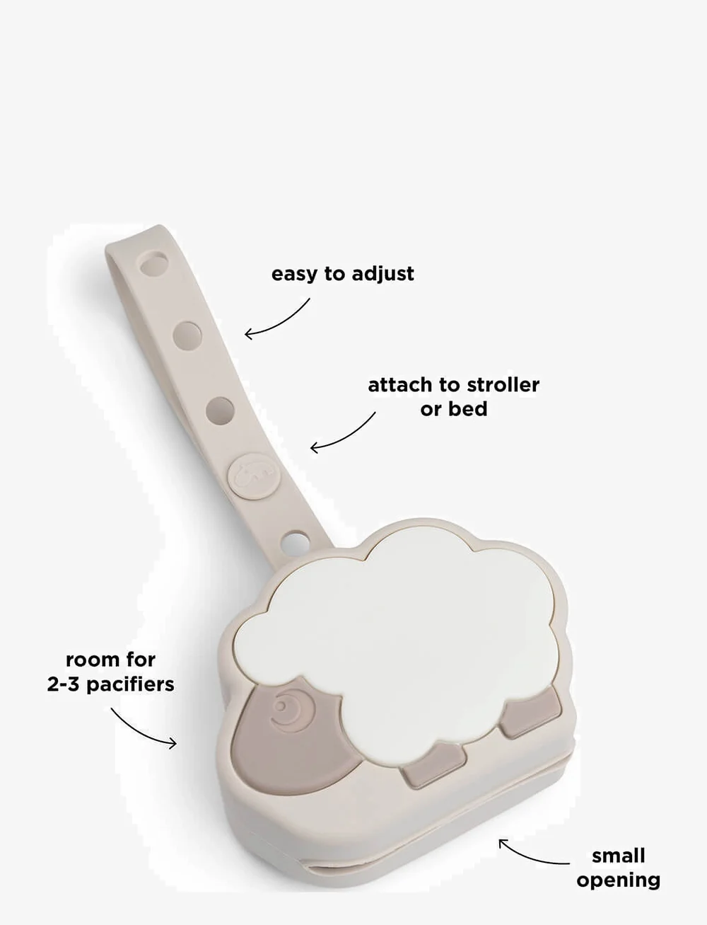 Done by Deer - Silicone pacifier pouch Sheepy Sand - schnuller & zubehör - sand - 2