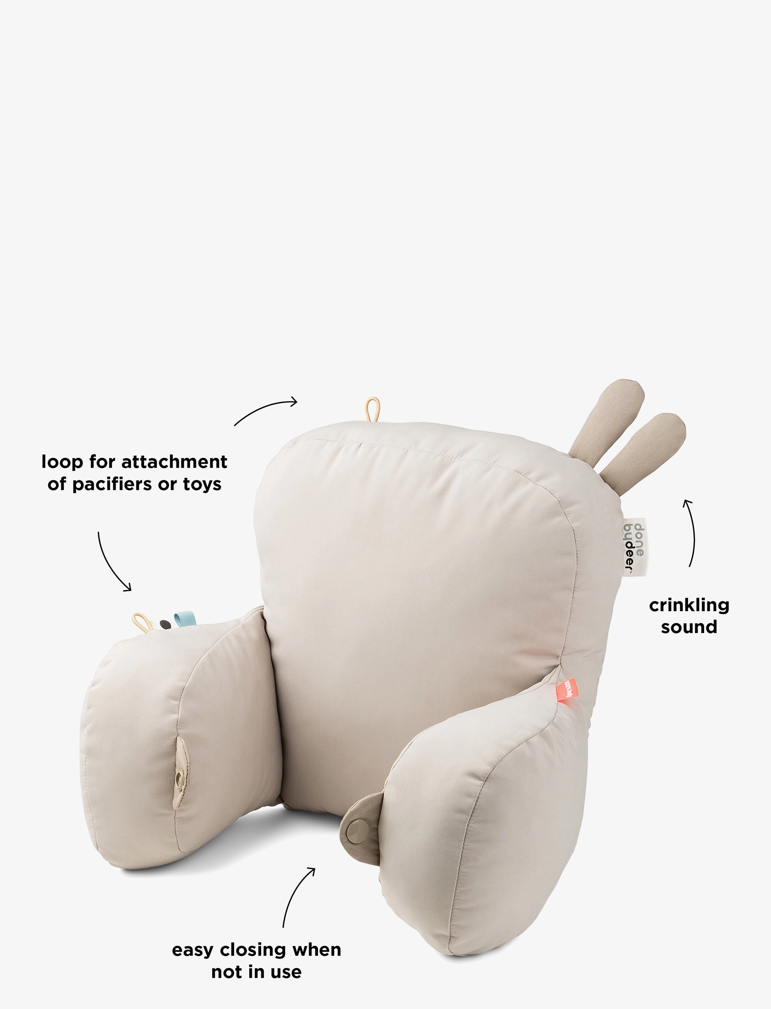 Done by Deer - Pram pillow Lalee Sand - stroller cushions - sand - 2