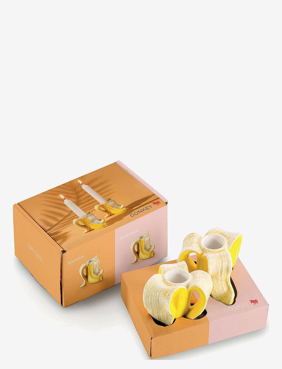 Donkey - Candle holder - Banana Romance (2 pcs.) - nach preis einkaufen - yellow - 2