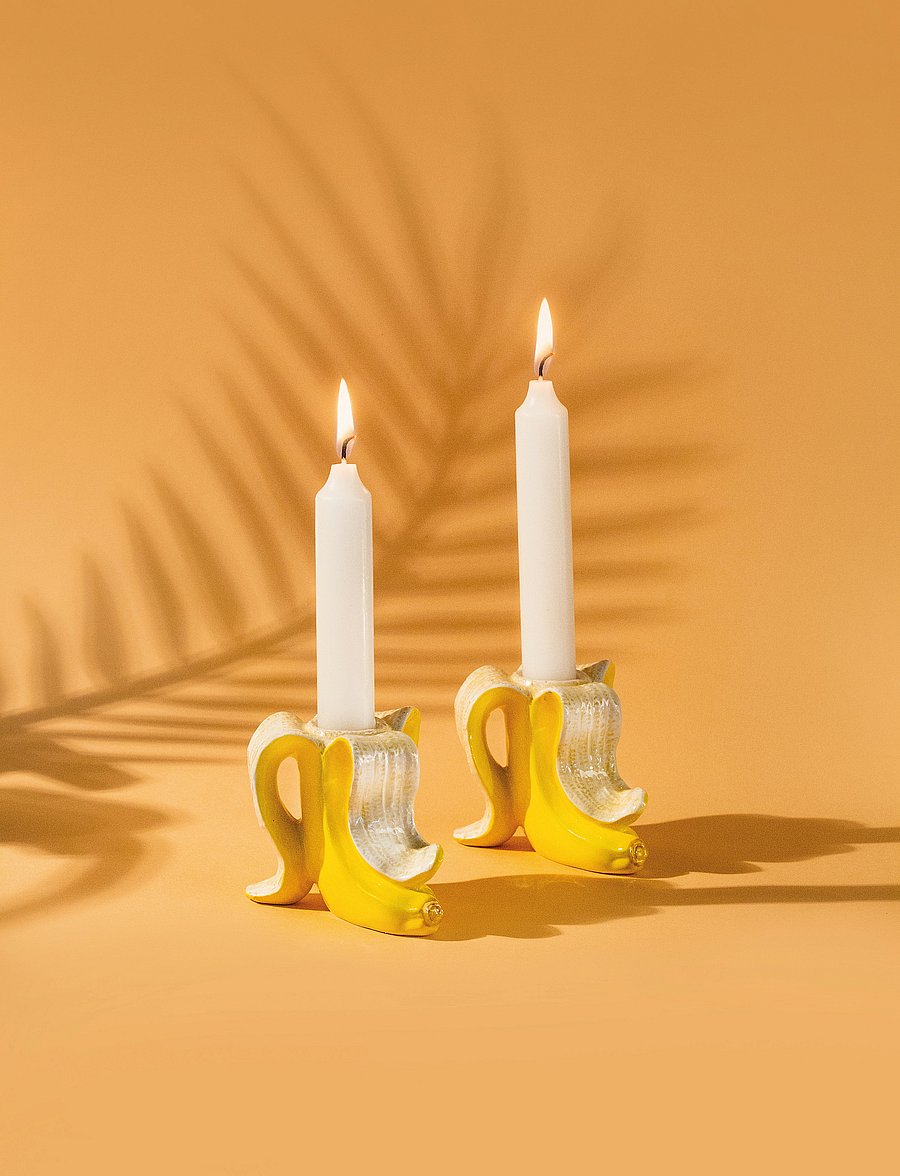 Donkey - Candle holder - Banana Romance (2 pcs.) - nach preis einkaufen - yellow - 0