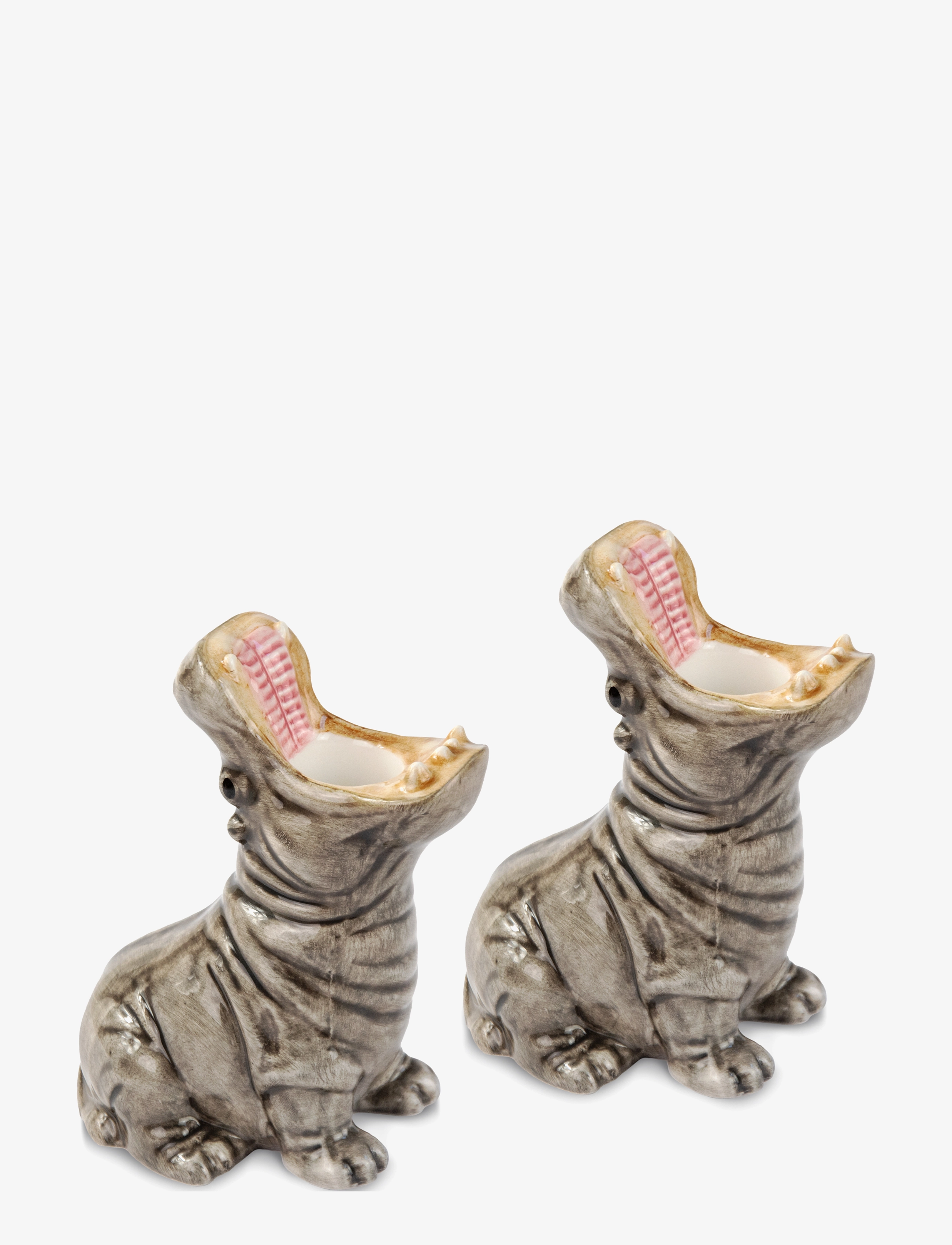 Donkey Hungry Hippos (2 Pcs.) - Candle Holders, One Size, Multi/patterned, Lysestager & Lanterner > Lysestager, Unisex