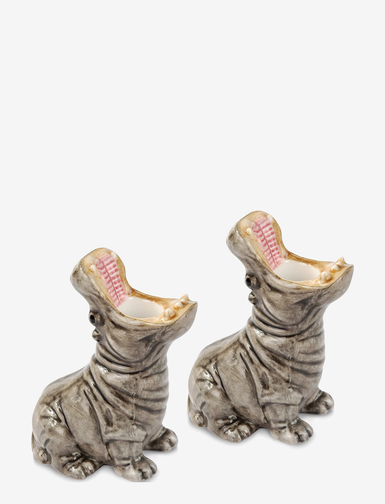 Donkey - Hungry Hippos (2 pcs.) - Candle holders - köp efter pris - grey - 0
