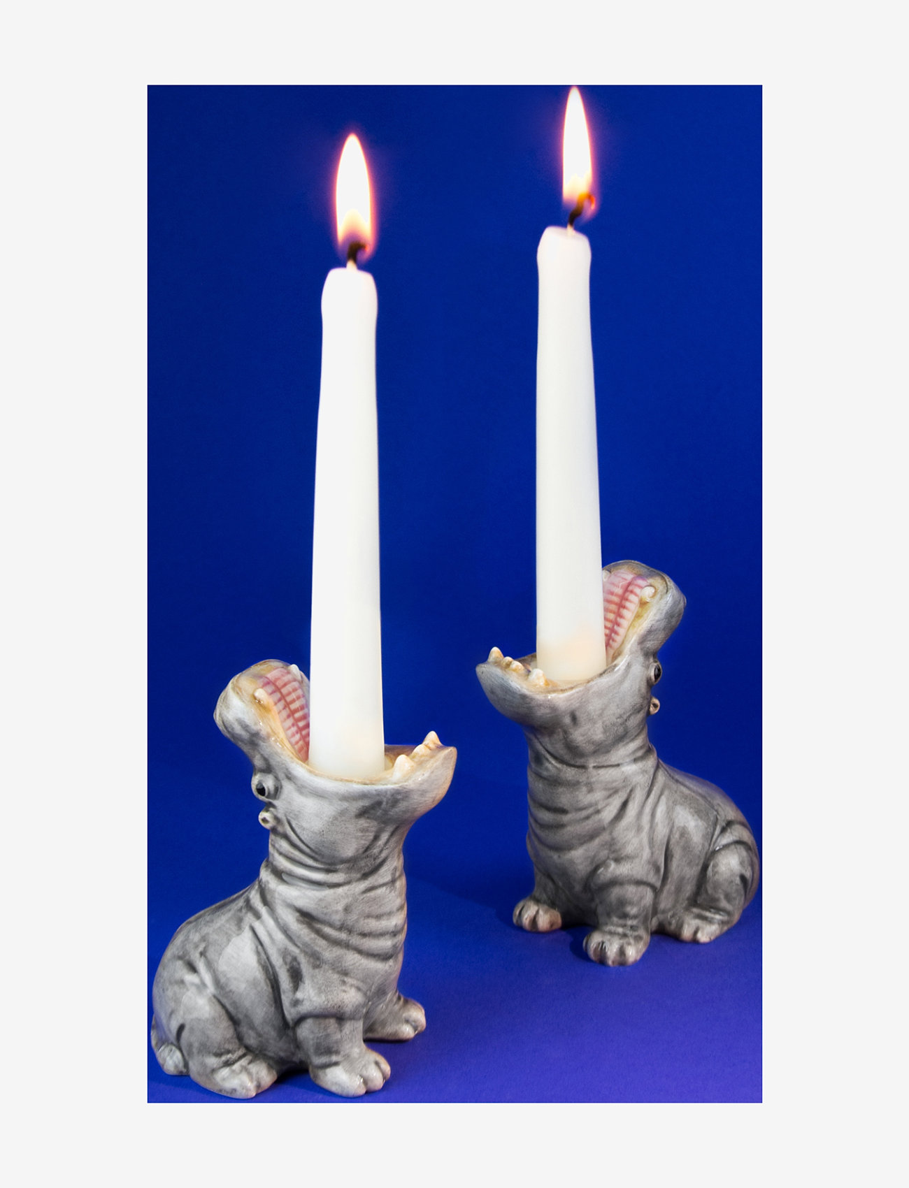 Donkey - Hungry Hippos (2 pcs.) - Candle holders - köp efter pris - grey - 1