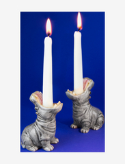 Donkey - Hungry Hippos (2 pcs.) - Candle holders - candlesticks - grey - 1
